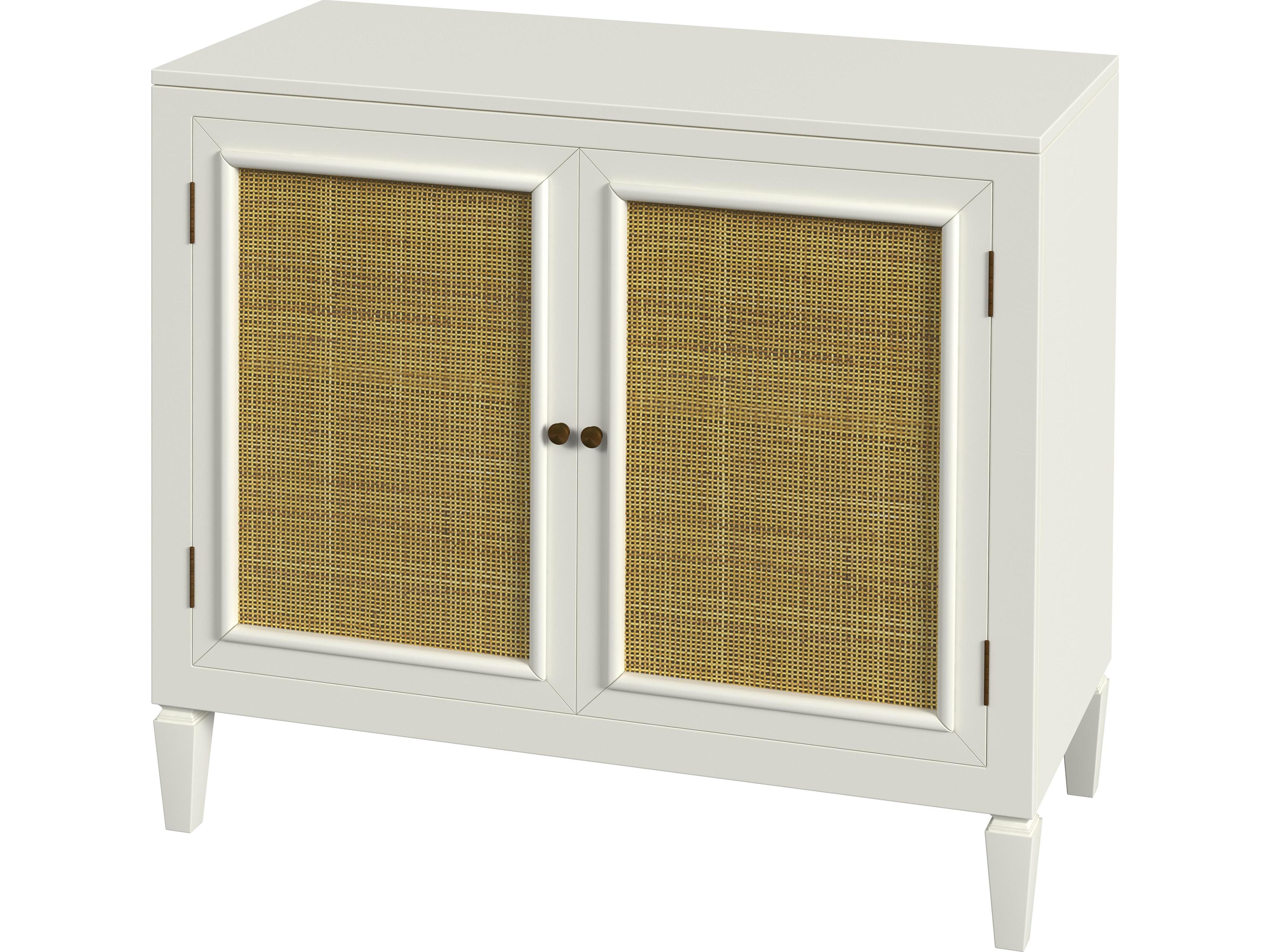 Hyannis White Rattan Accent Cabinet