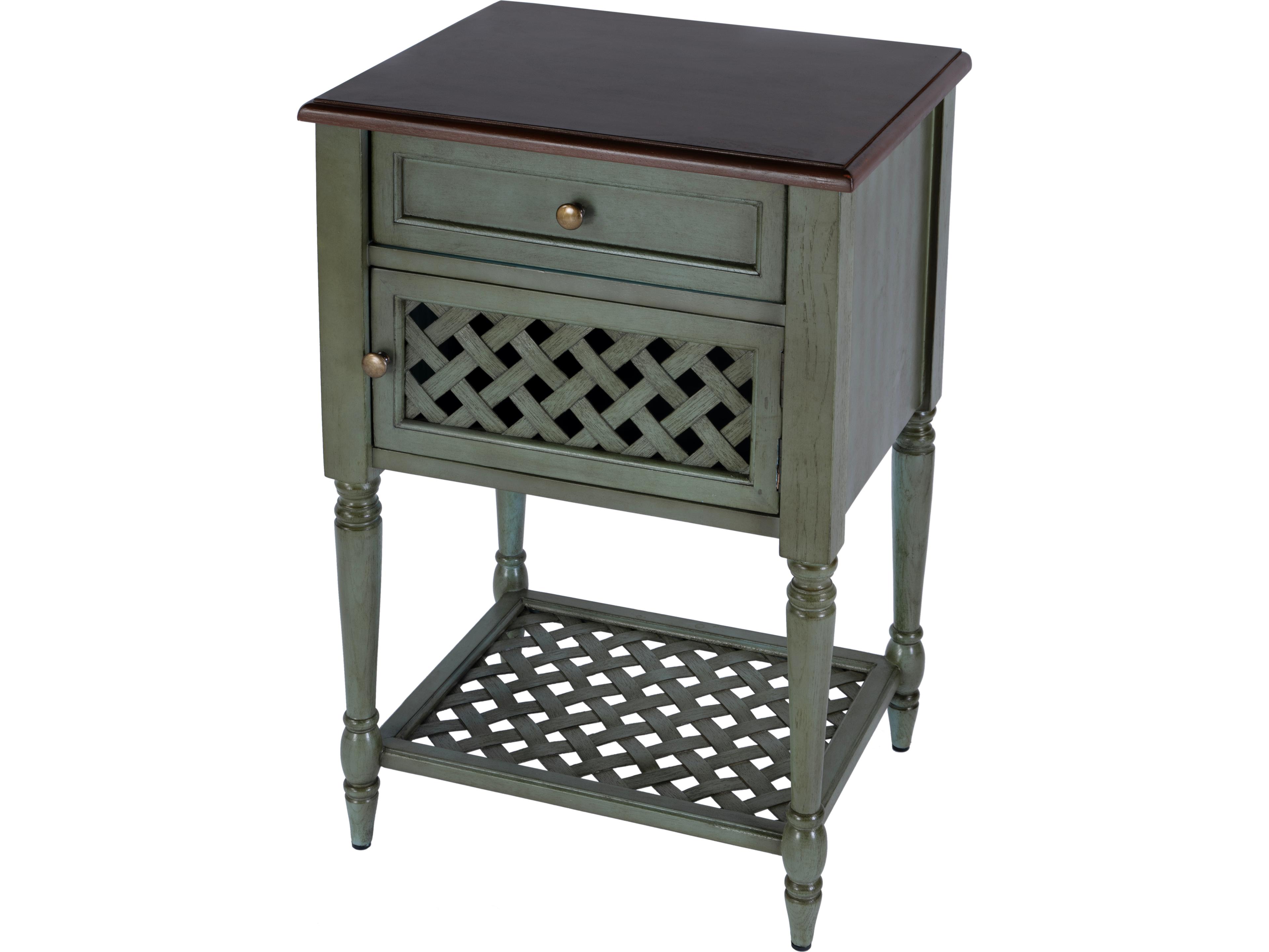 Butler Chadway Rectangular Wood Rustic Green End Table