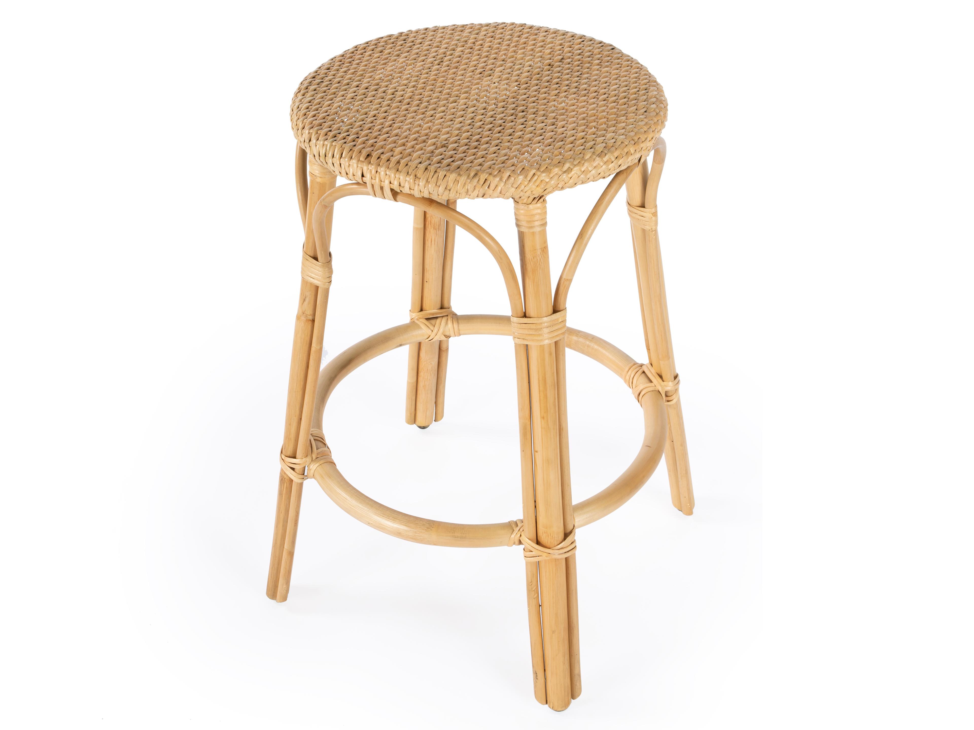 Tobias Natural Rattan Frame Counter Stool