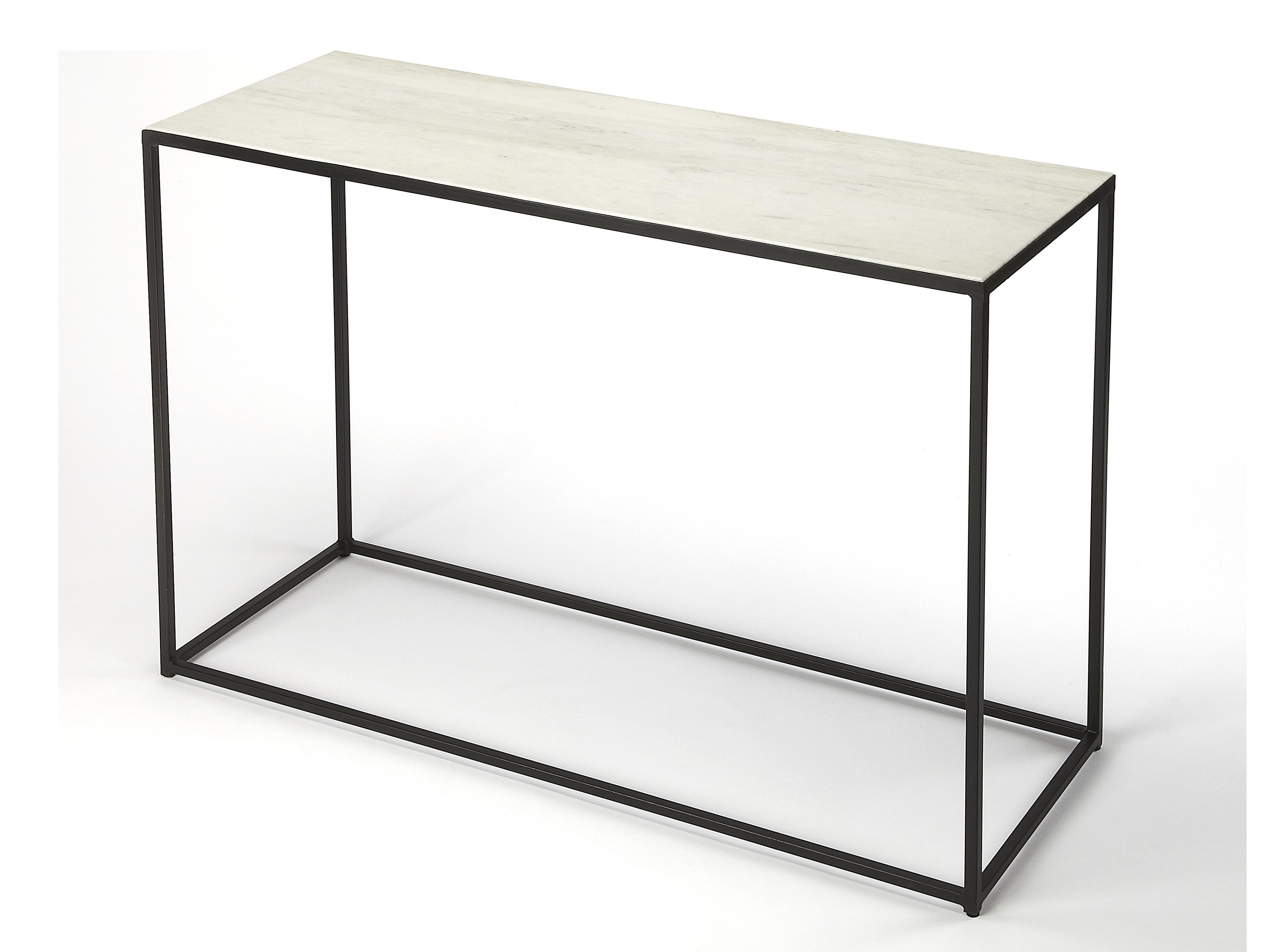 Phinney Rectangular Marble & Metal Console Table