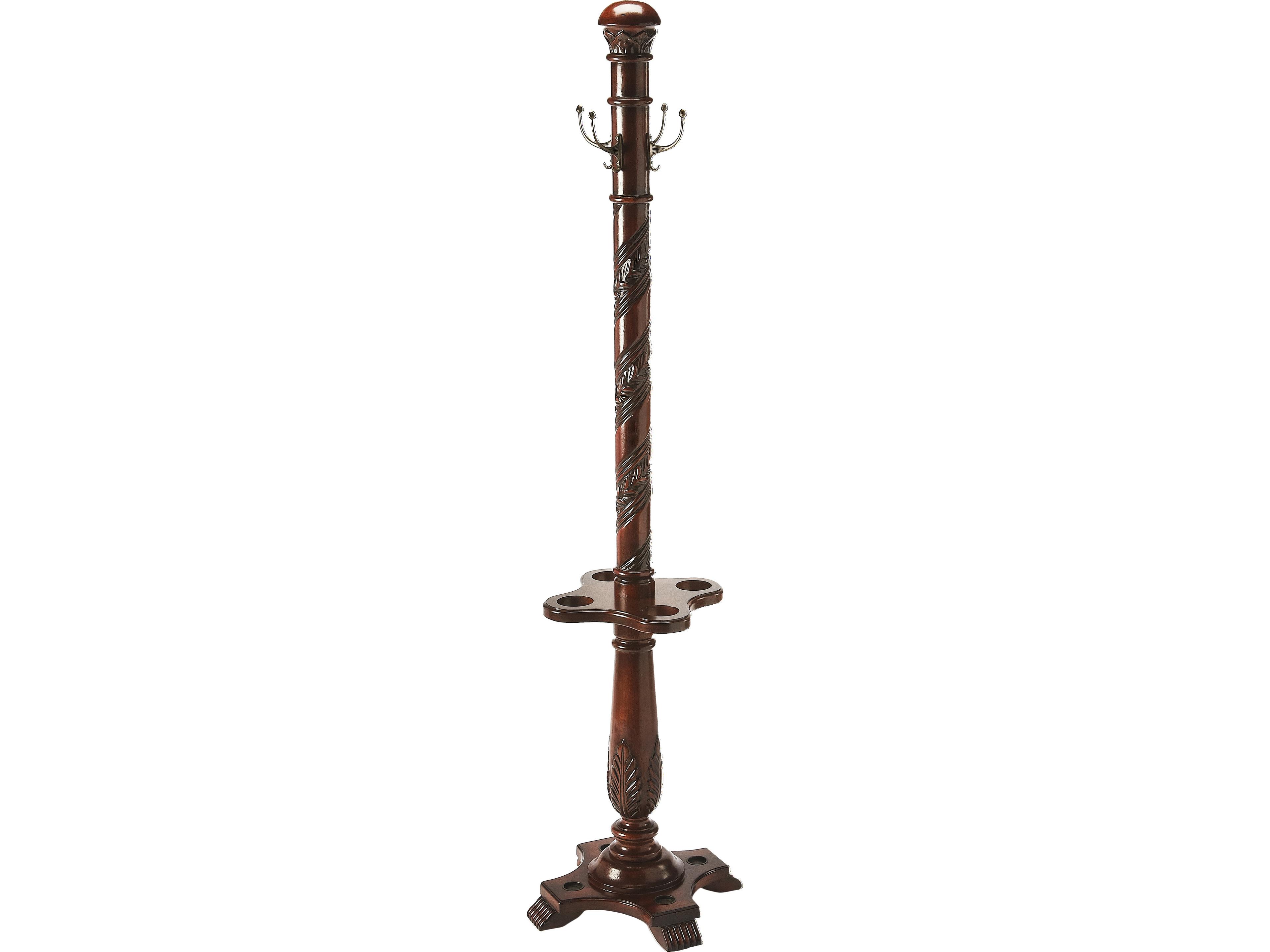 Laird Cherry Coat Rack with Umbrella Holder