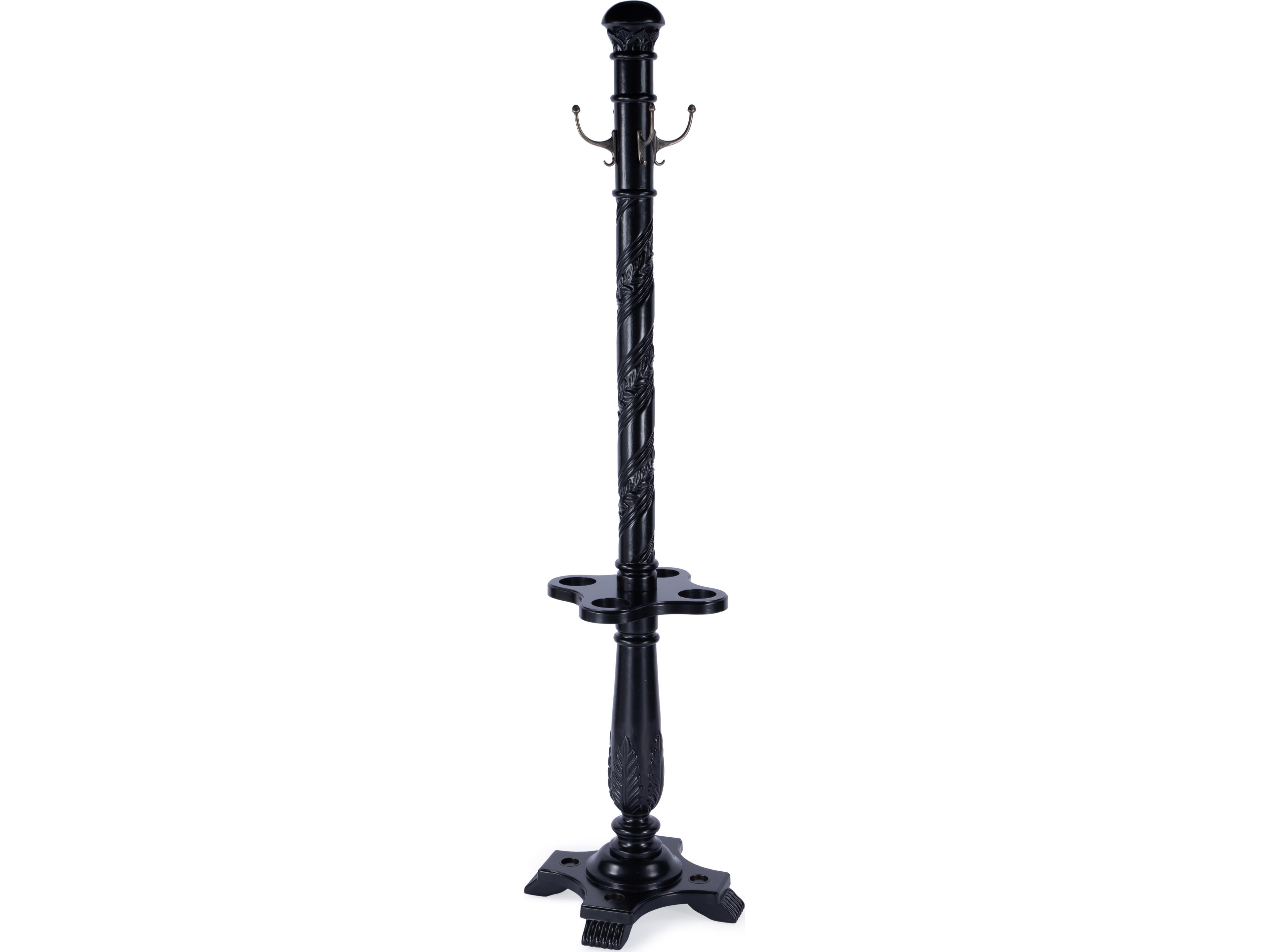 Laird Black Licorice Coat Rack with Umbrella Holder