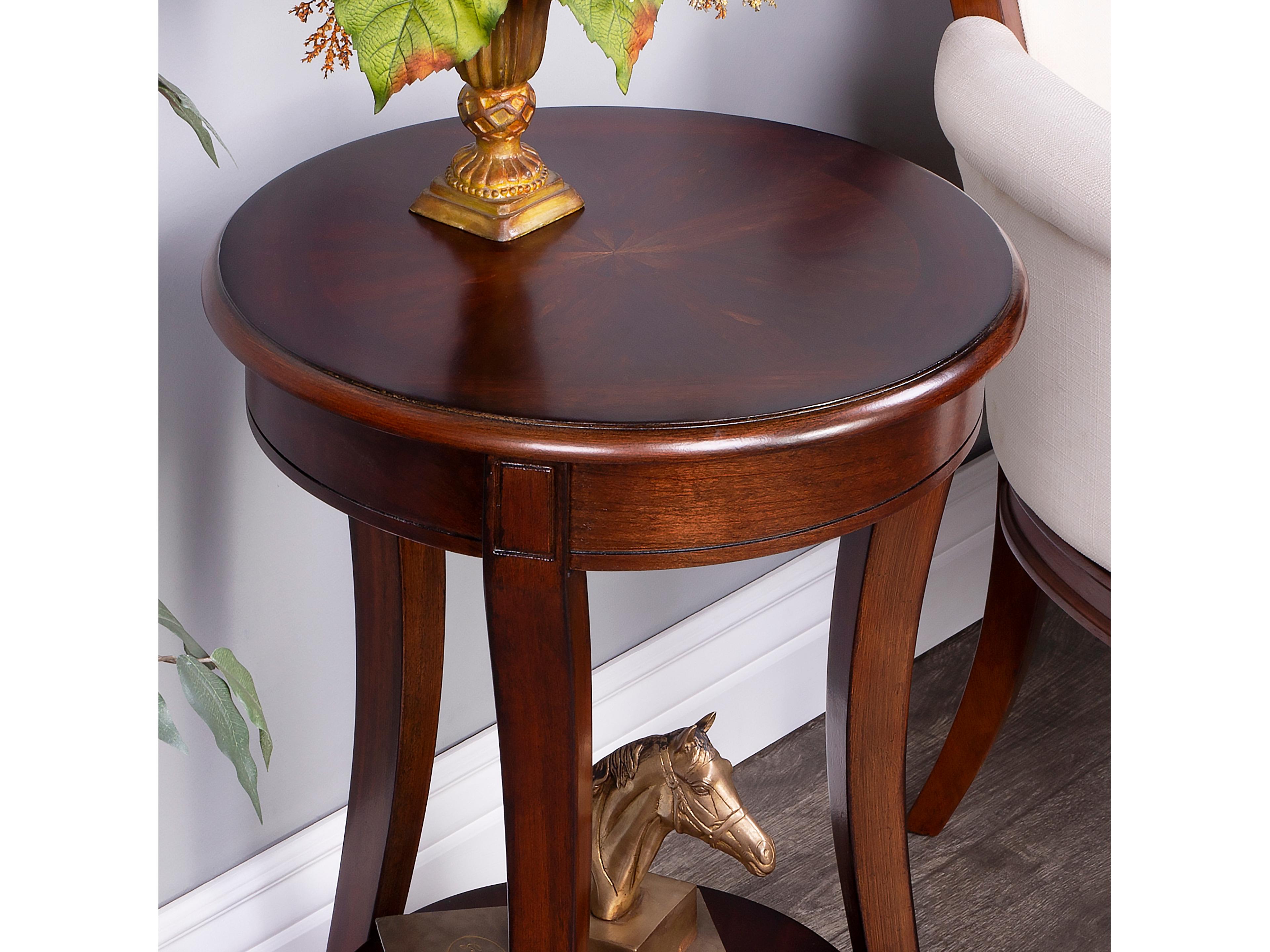 Butler Holdin Round Wood Cherry End Table