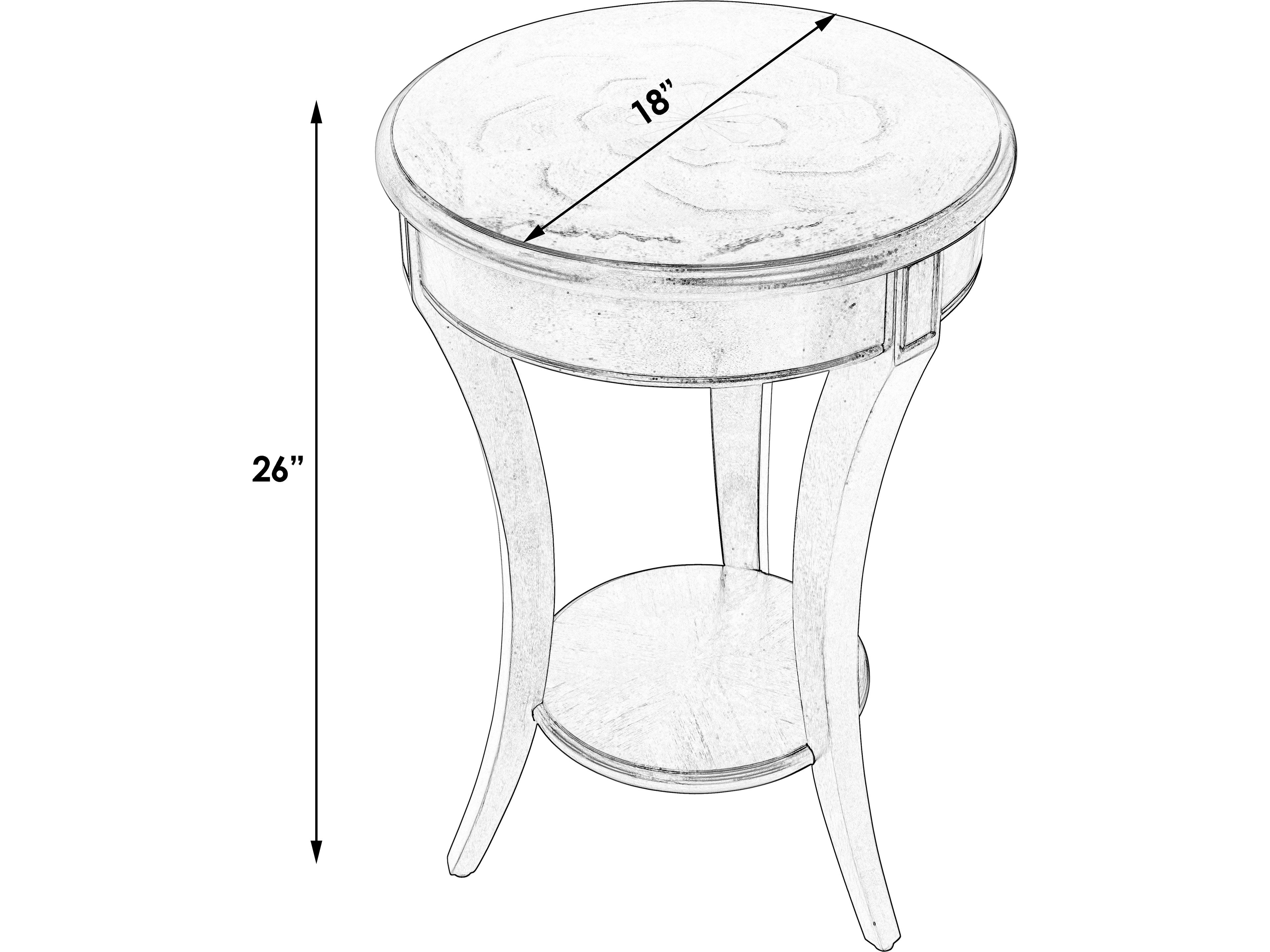 Butler Holdin Round Wood Cherry End Table
