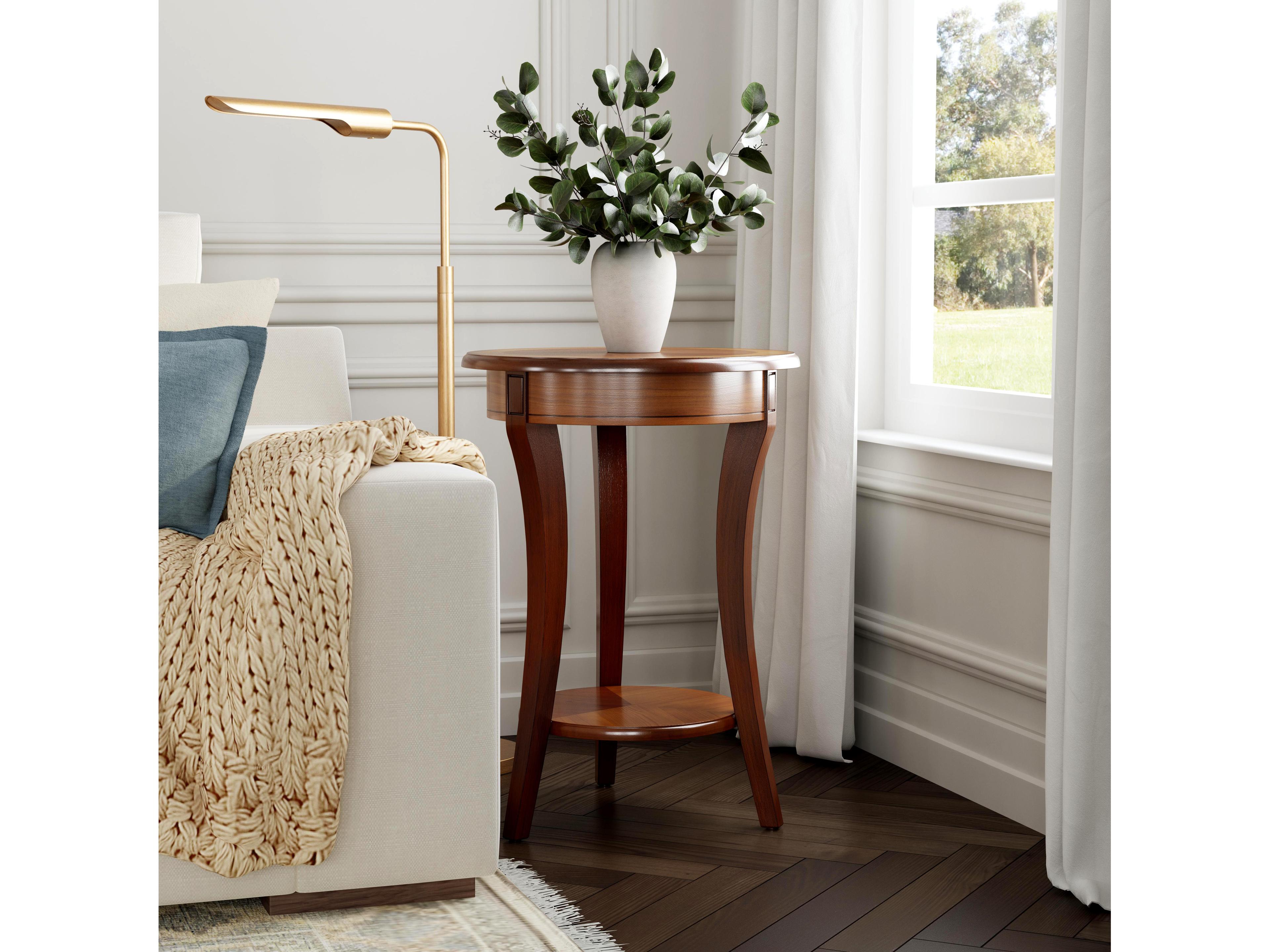 Butler Holdin Round Wood Olive Ash End Table