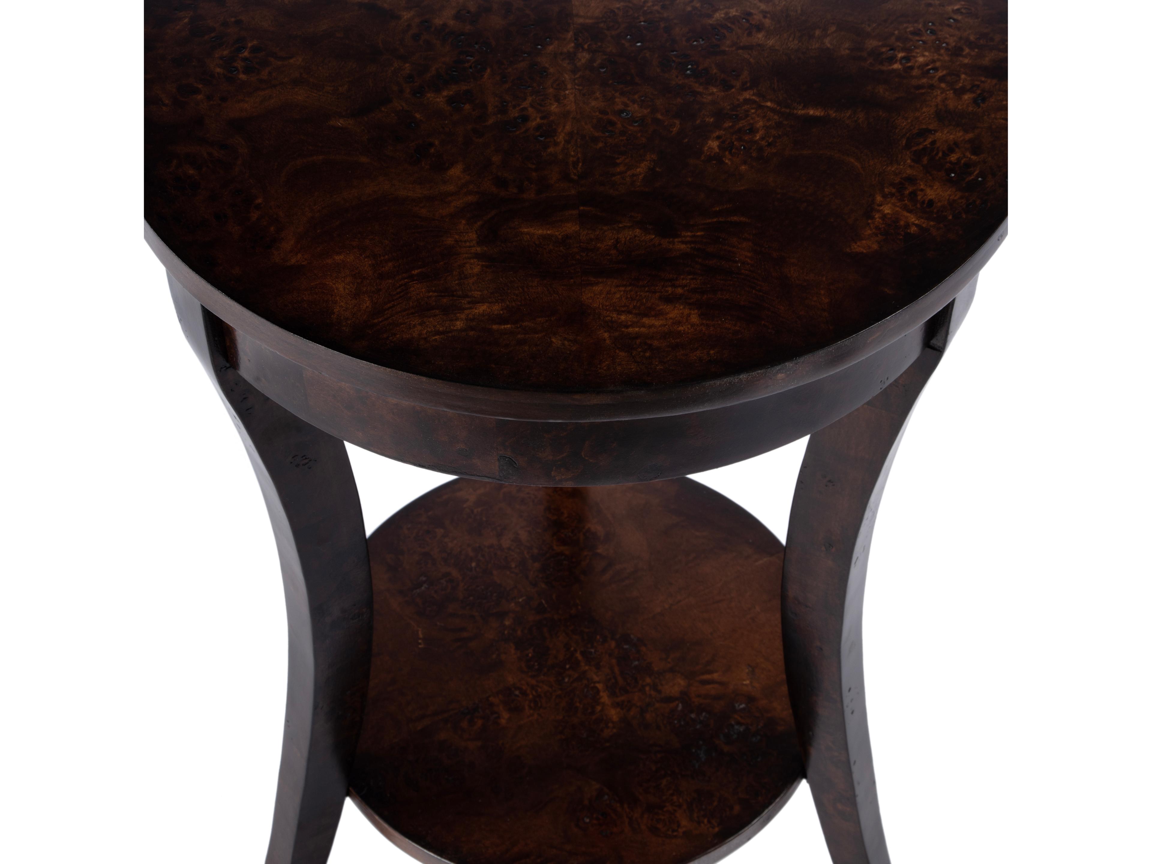 Butler Holdin Round Wood Dark Burl End Table