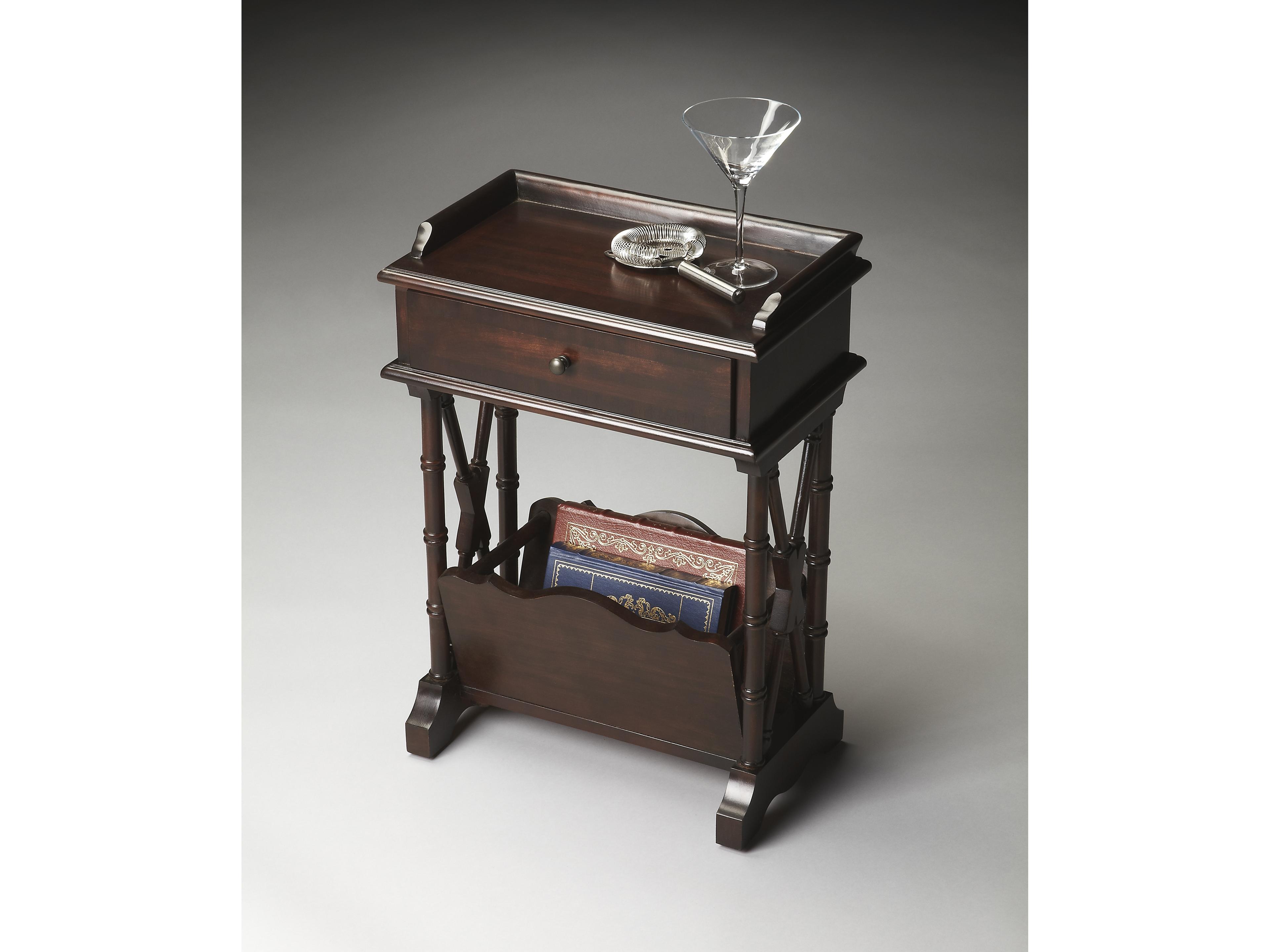 Butler Cummings Rectangular Wood Rubbed Black End Table