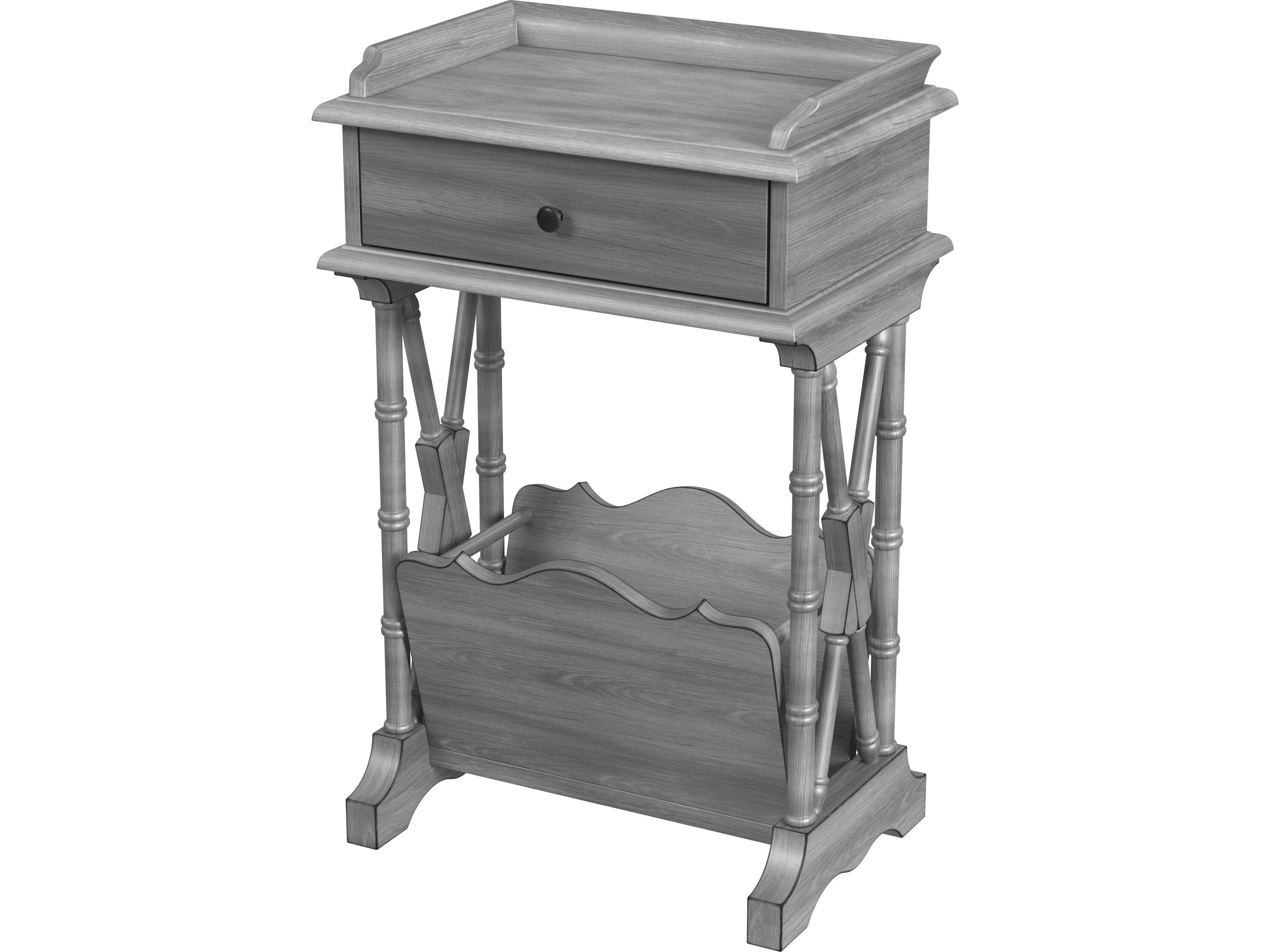 Cummings Rectangular Wood Powder Gray End Table