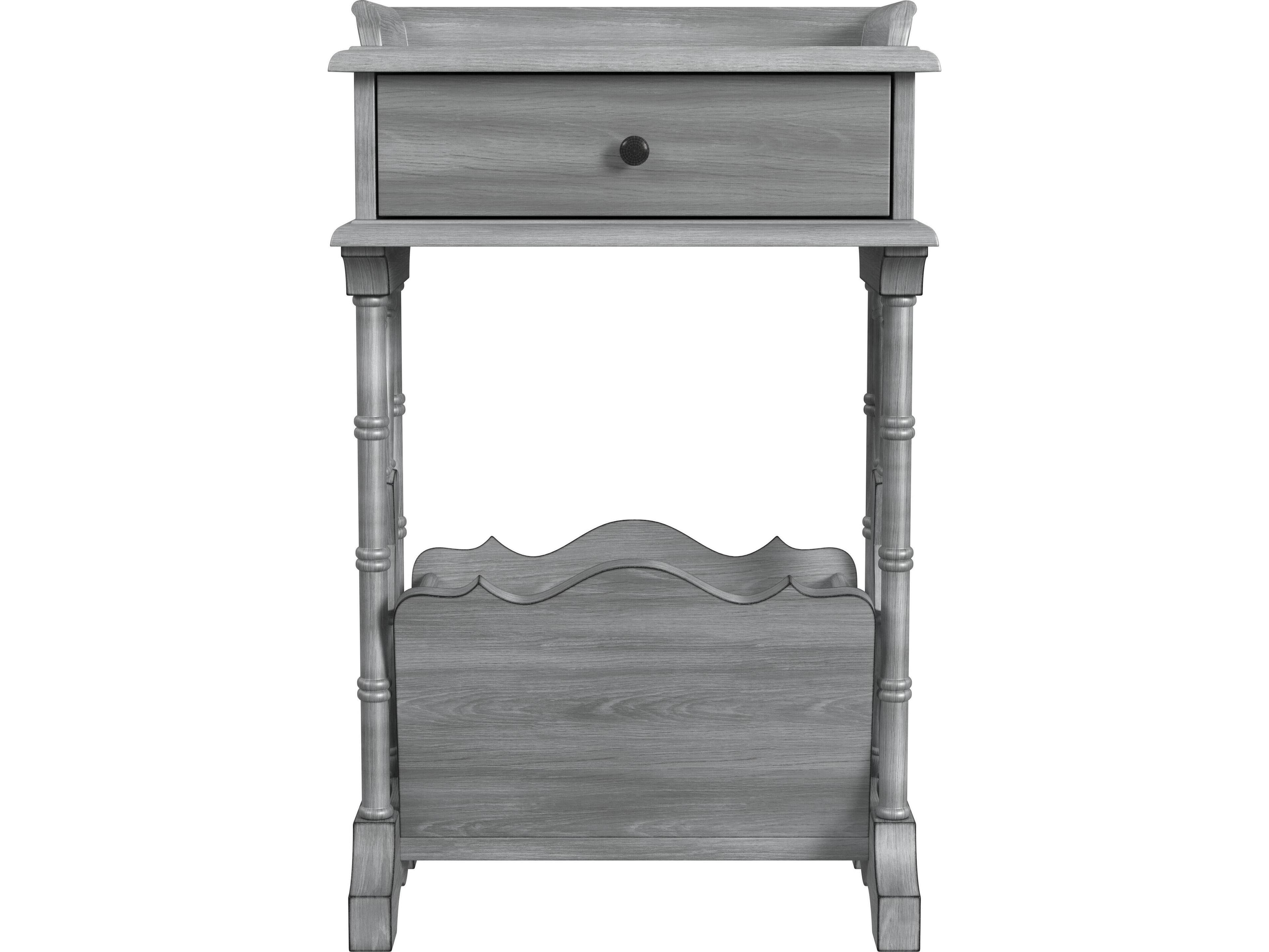 Butler Cummings Rectangular Wood Powder Gray End Table