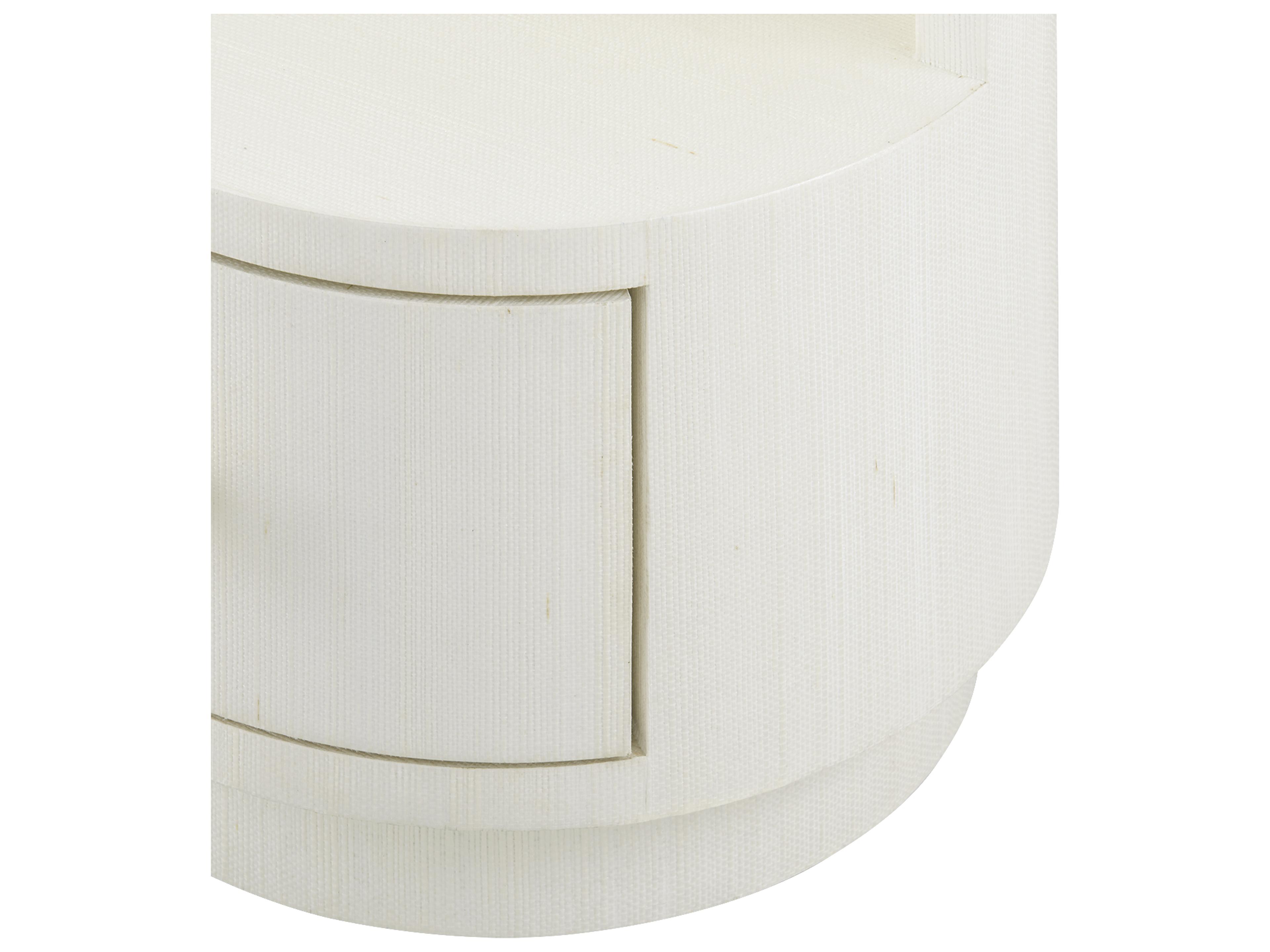 Villa & House Aaron Round Wood Sand White End Table