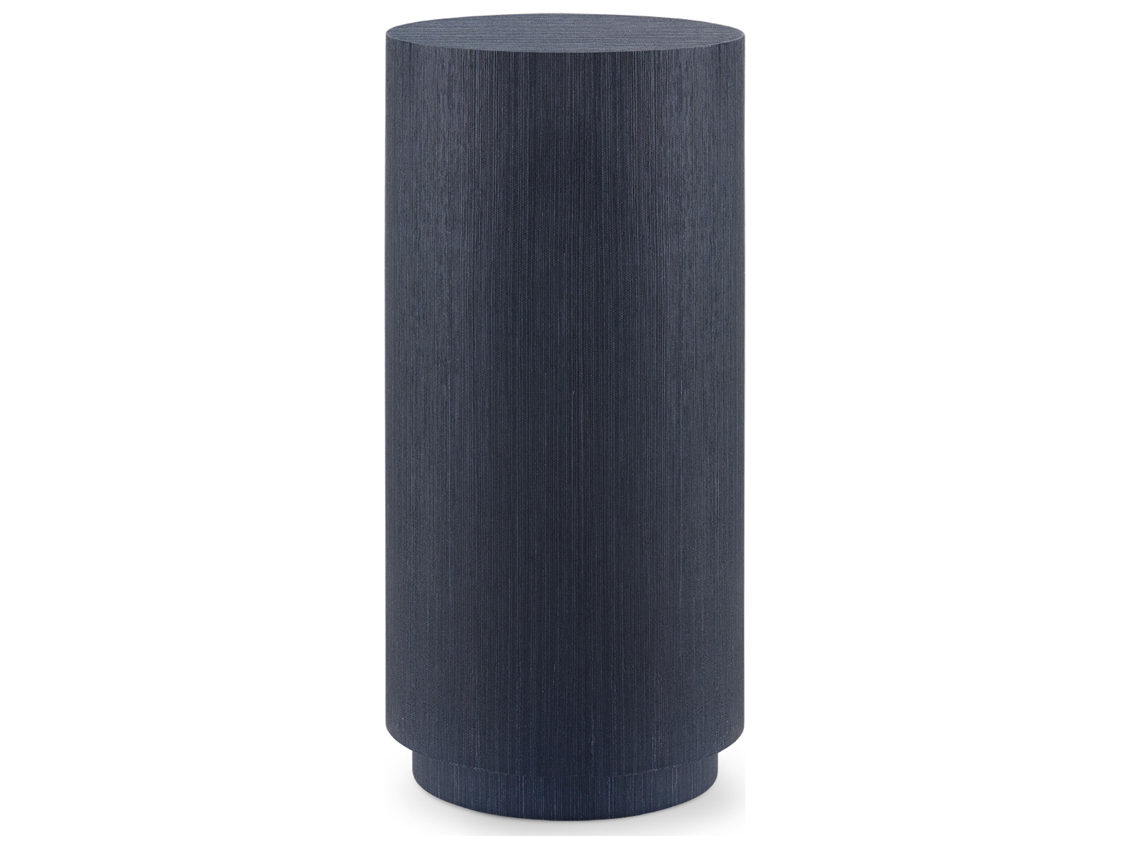 Villa & House Aaron Round Wood Selvage Blue End Table