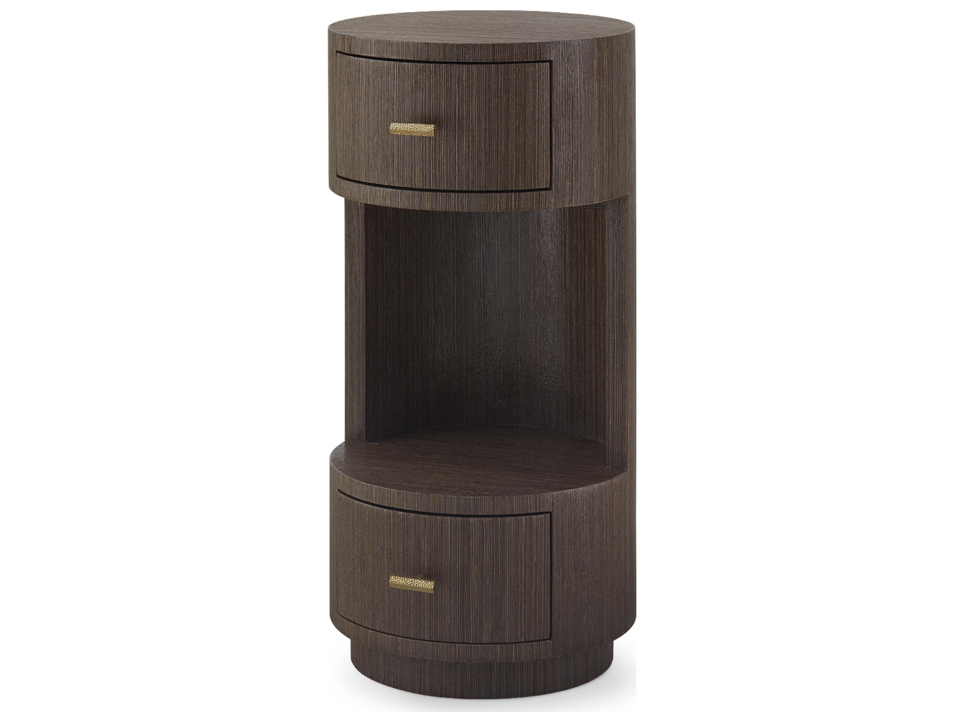 Aaron Round Wood Warm Chocolate End Table