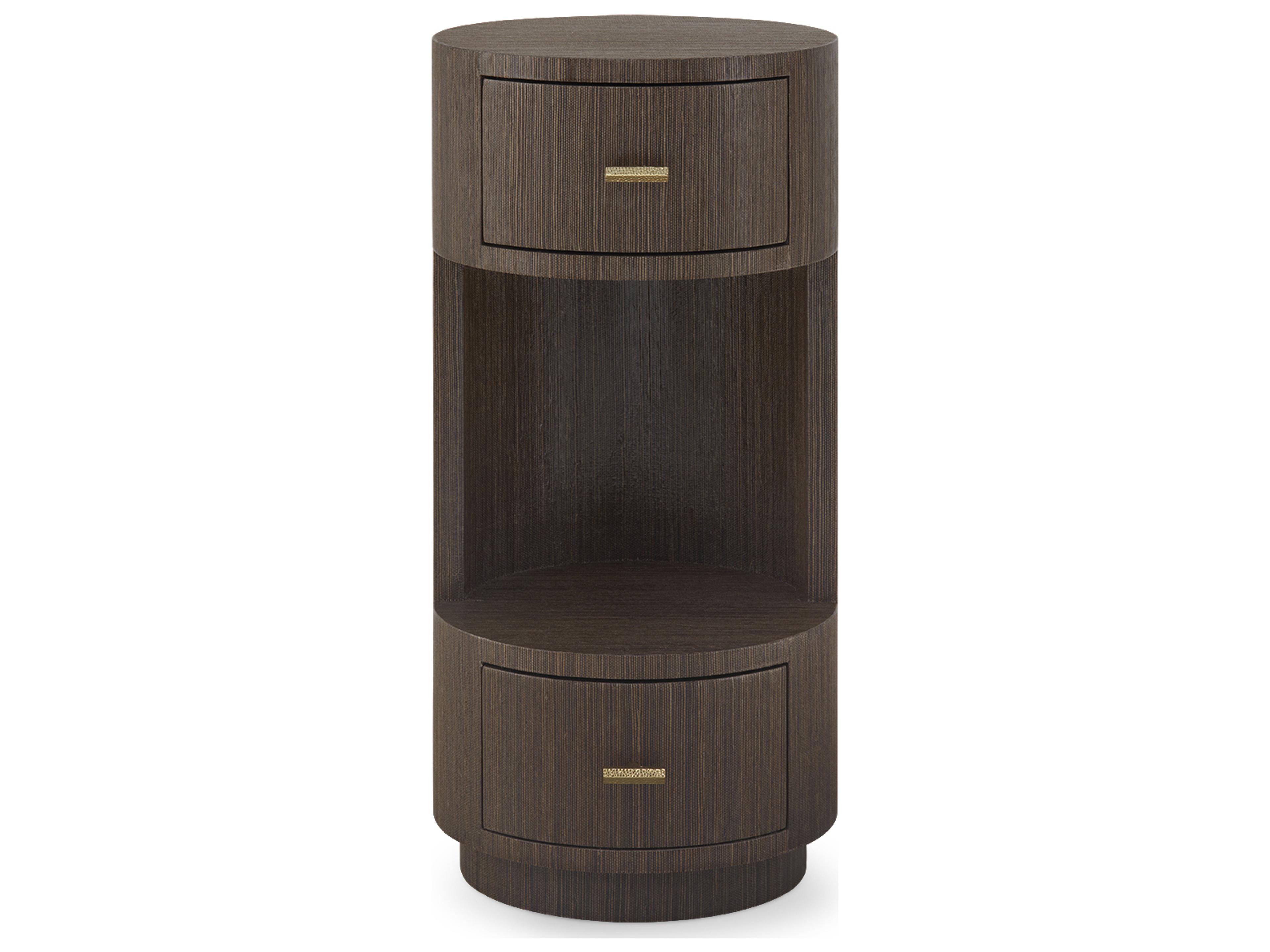 Villa & House Aaron Round Wood Warm Chocolate End Table