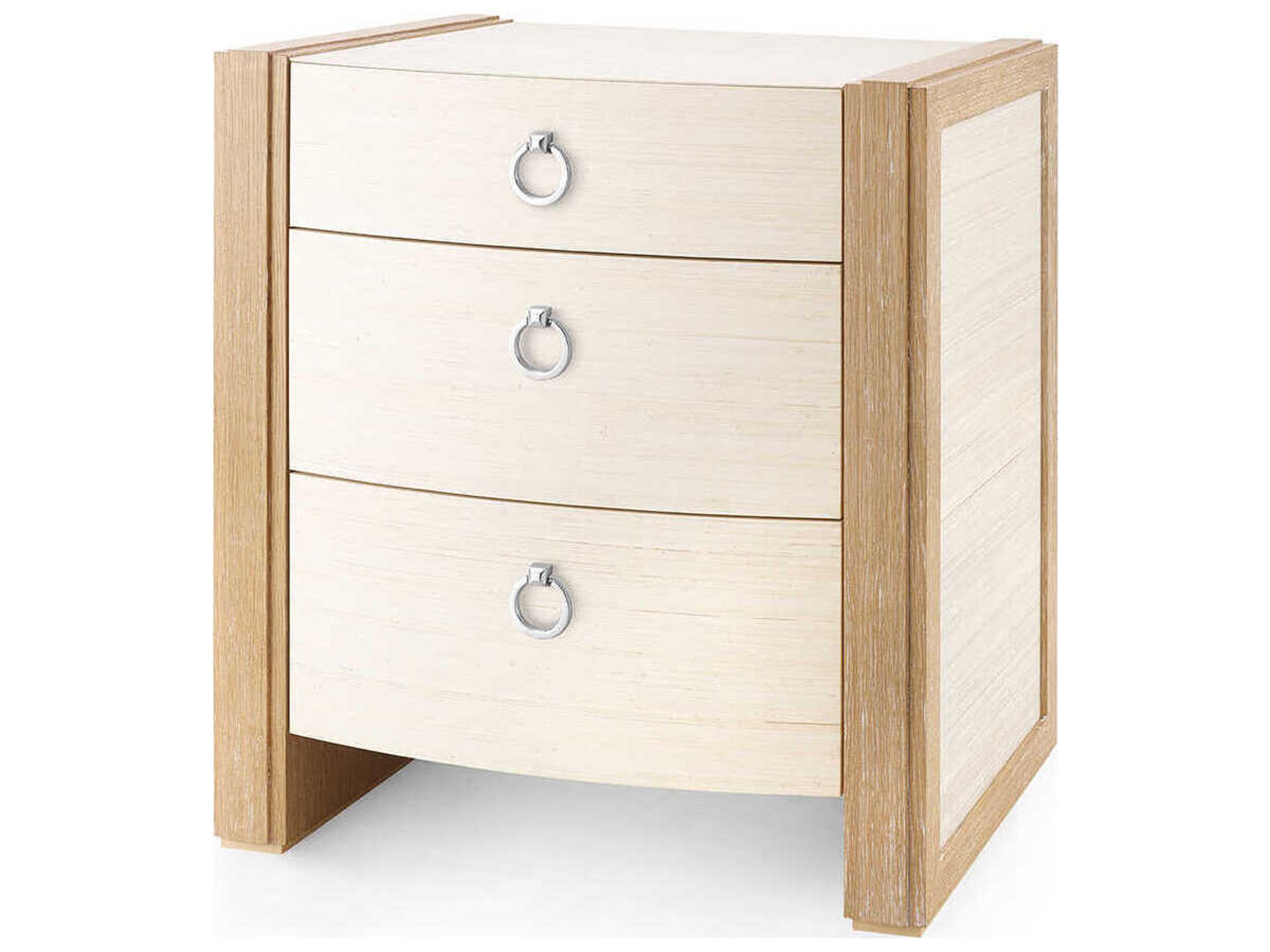 Villa & House 3-Drawers Oak Wood Nightstand