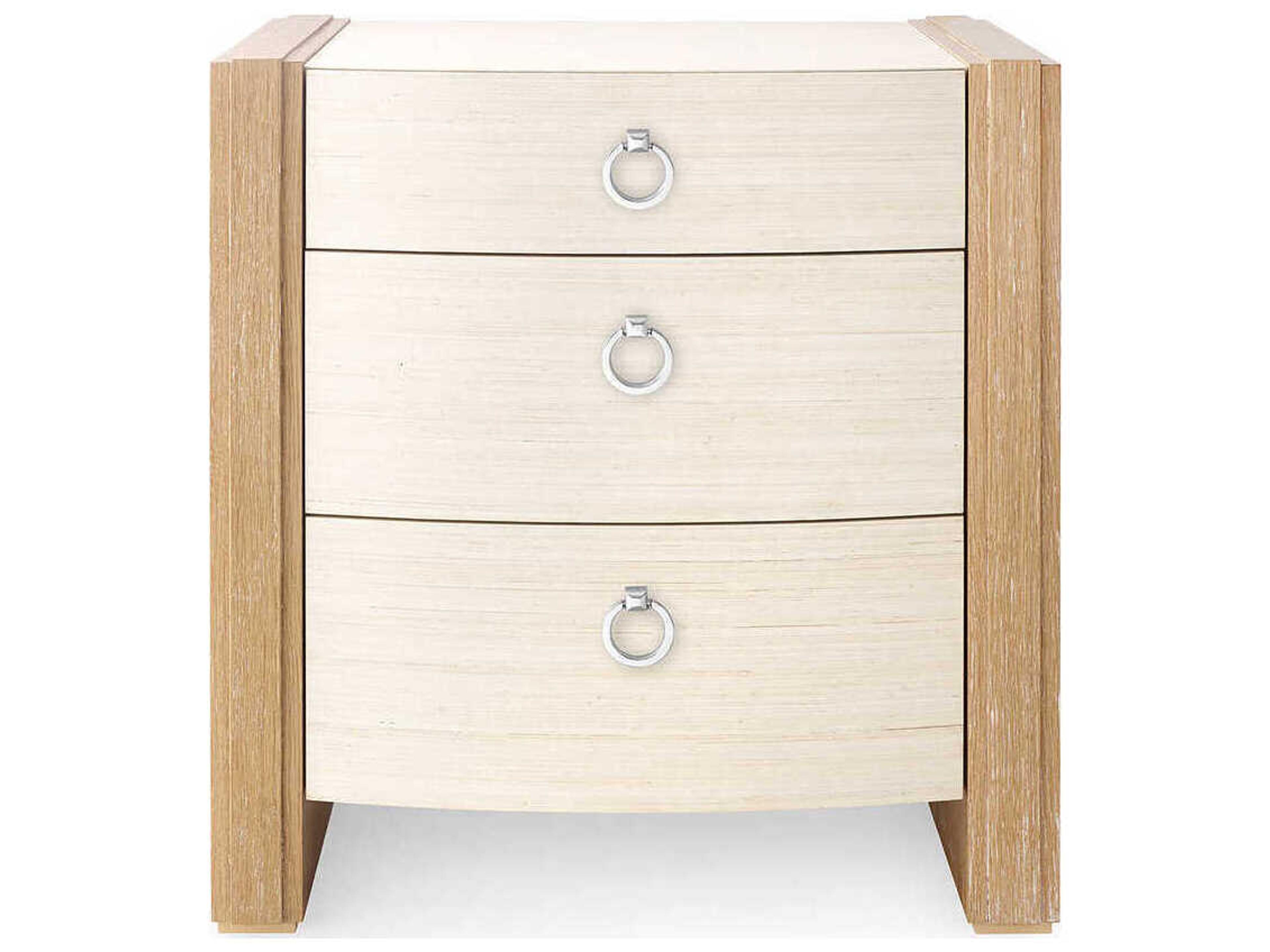 Villa & House 3-Drawers Oak Wood Nightstand