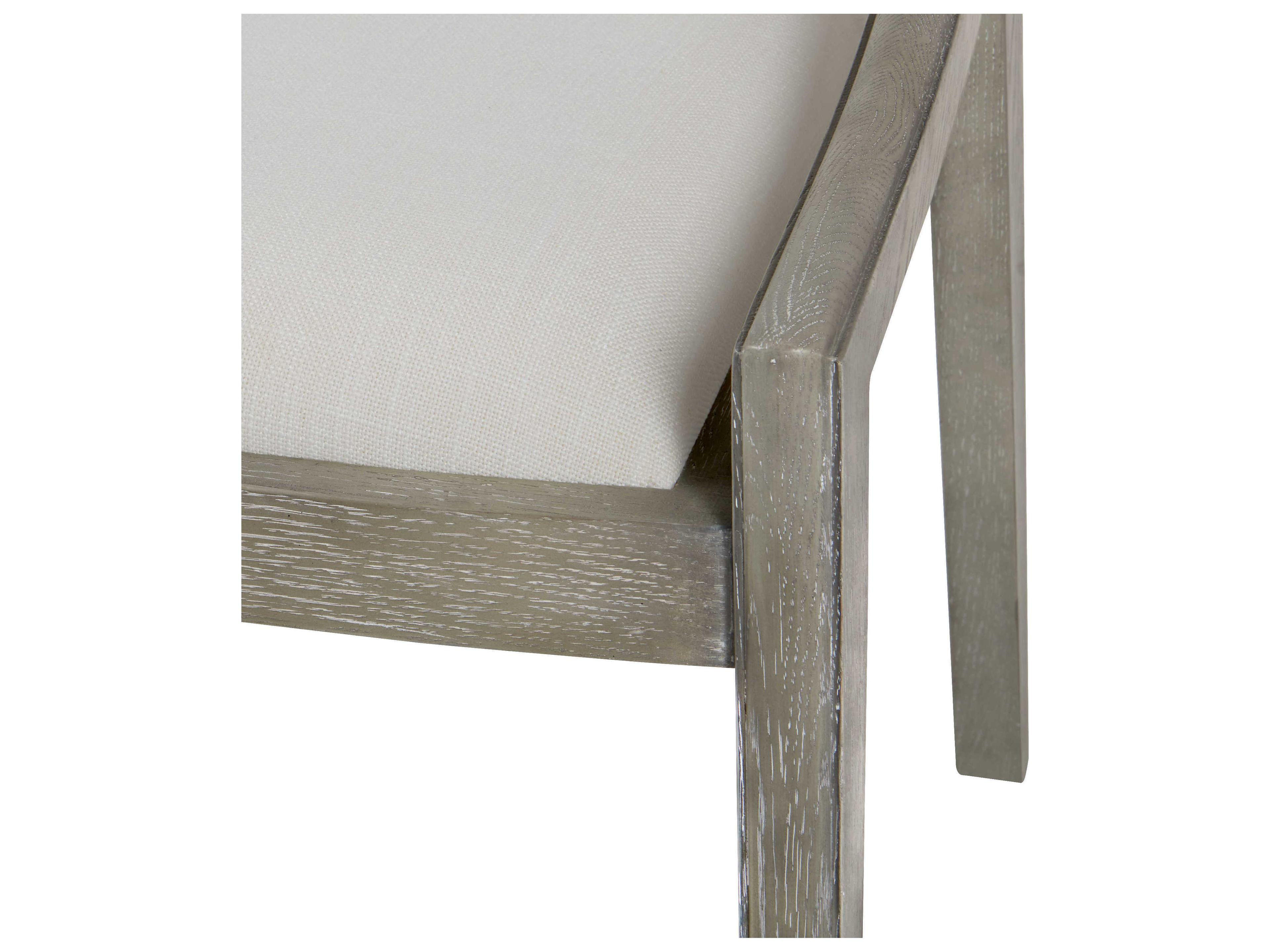 Villa & House Oak Wood Gray Upholstered Arm Dining Chair