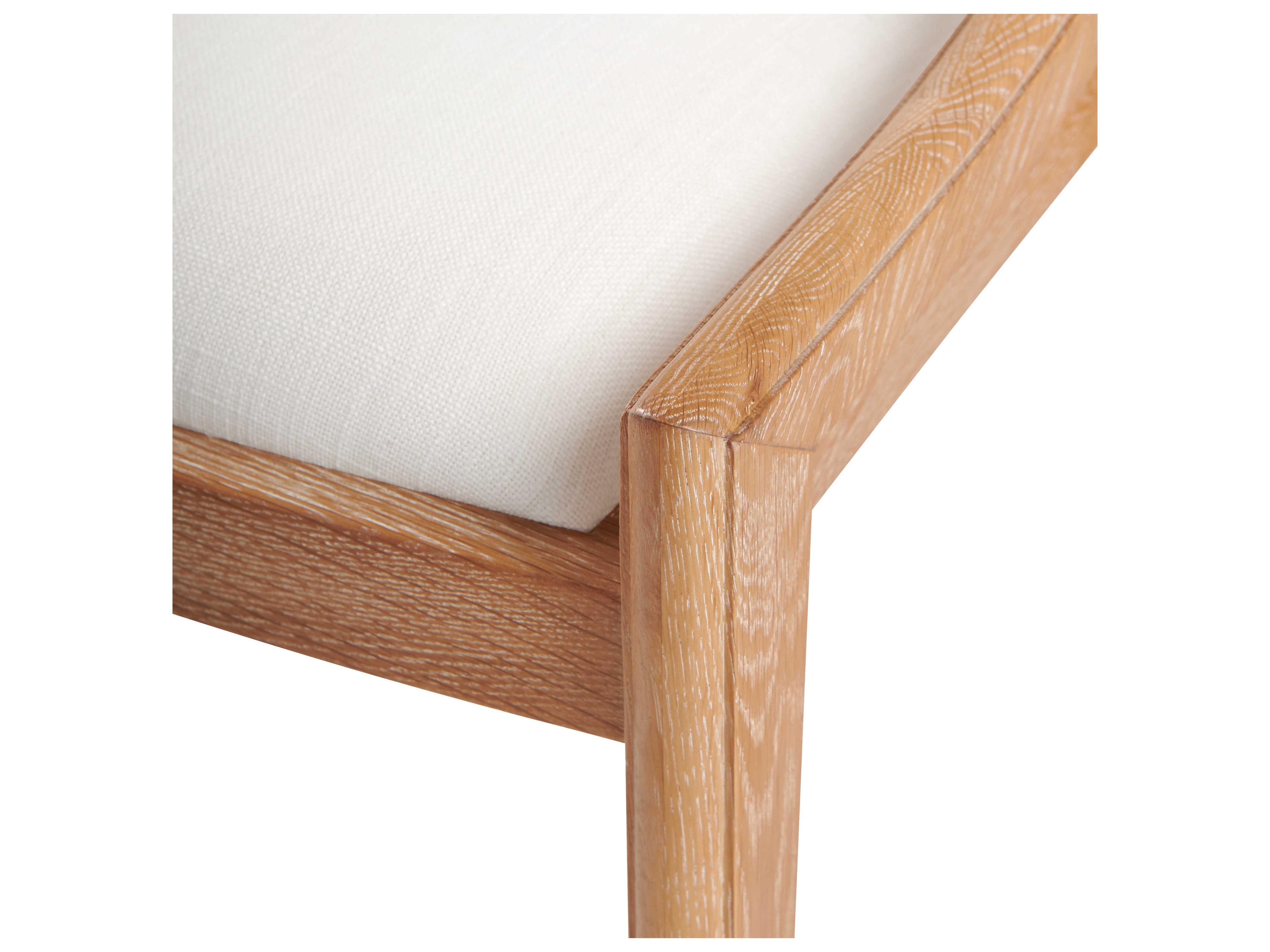 Villa & House Oak Wood Natural Upholstered Arm Dining Chair