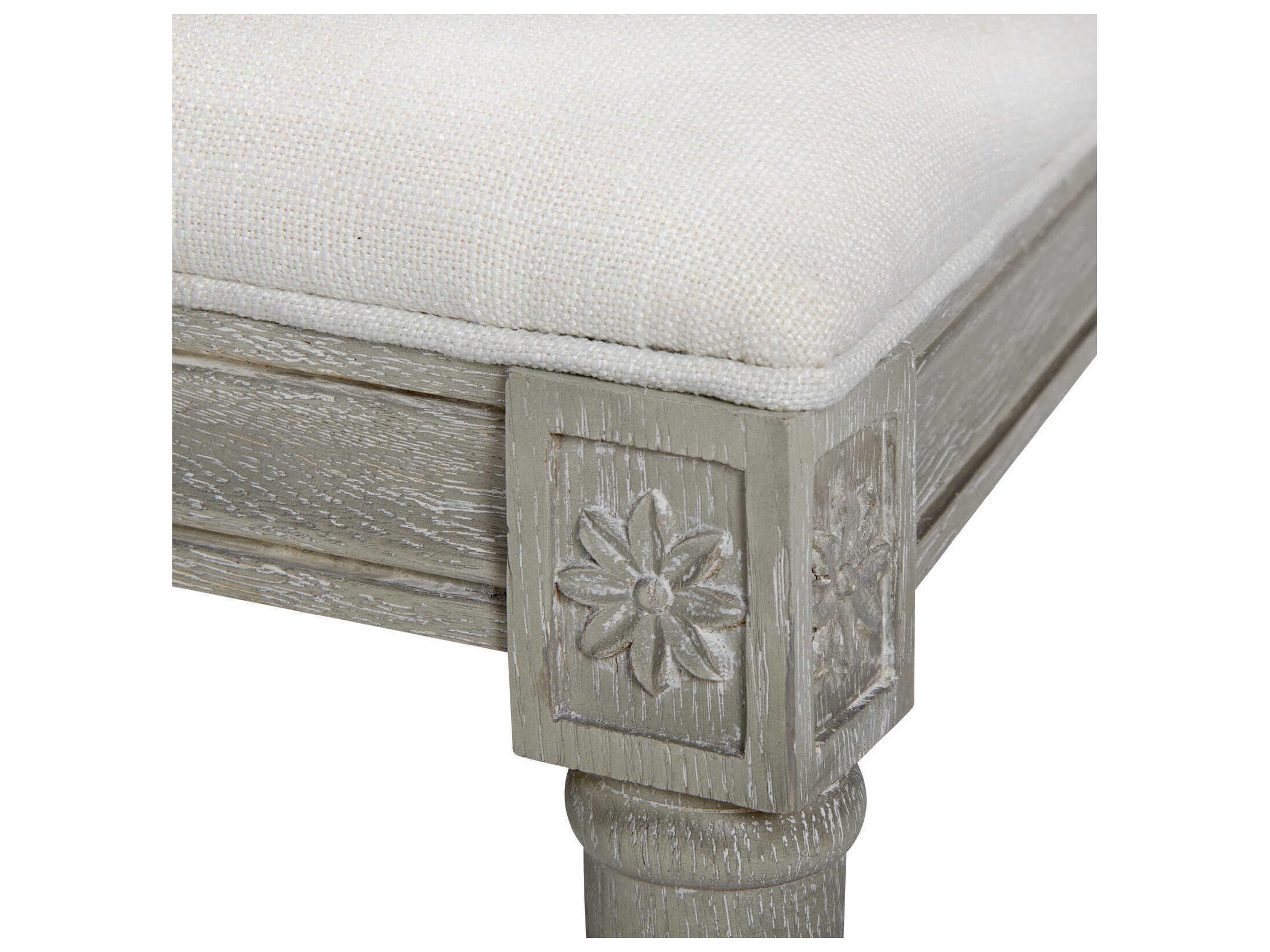 Villa & House Oak Wood Gray Upholstered Side Dining Chair