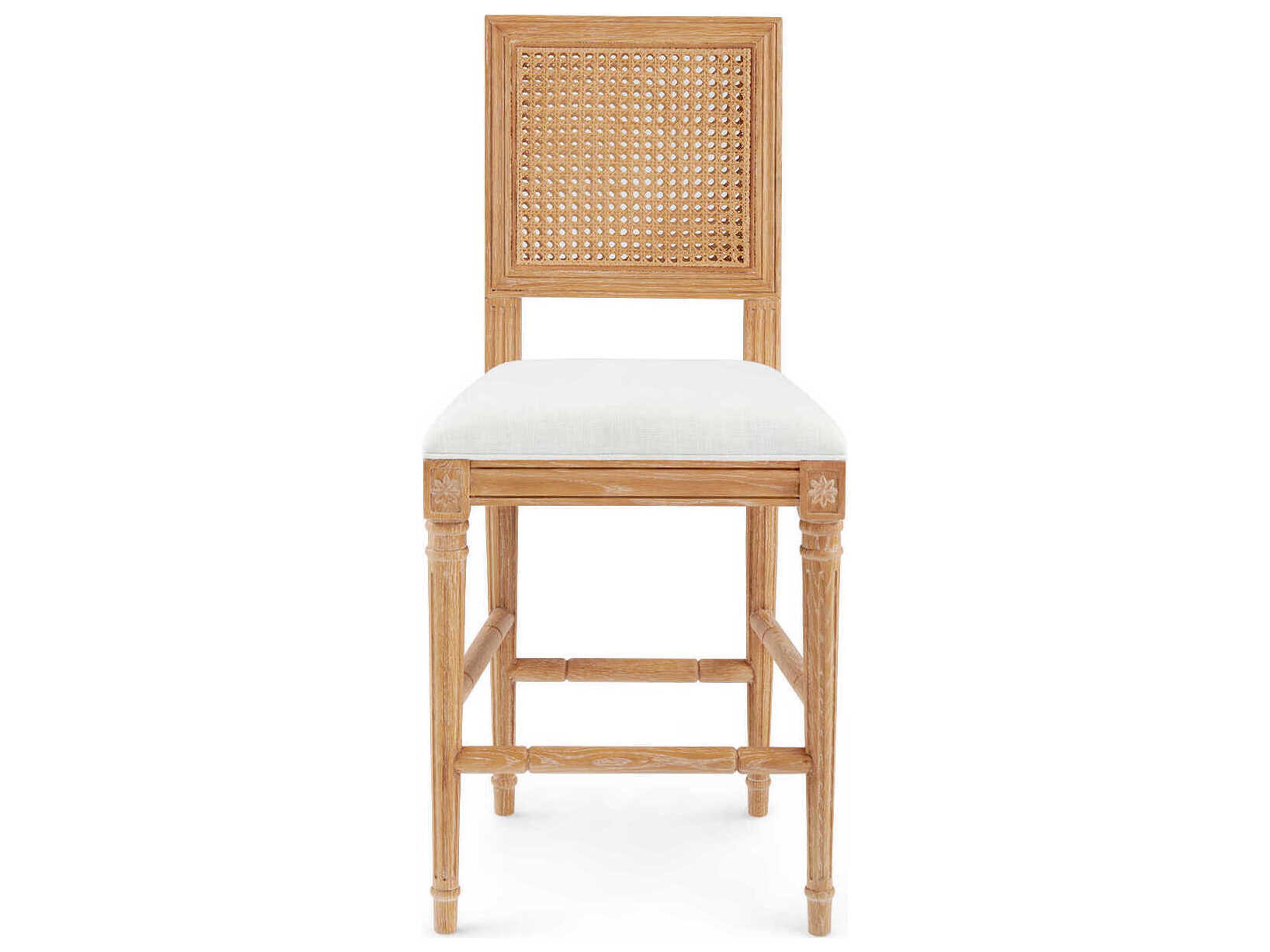 Villa & House Upholstered Oak Wood Natural Counter Stool