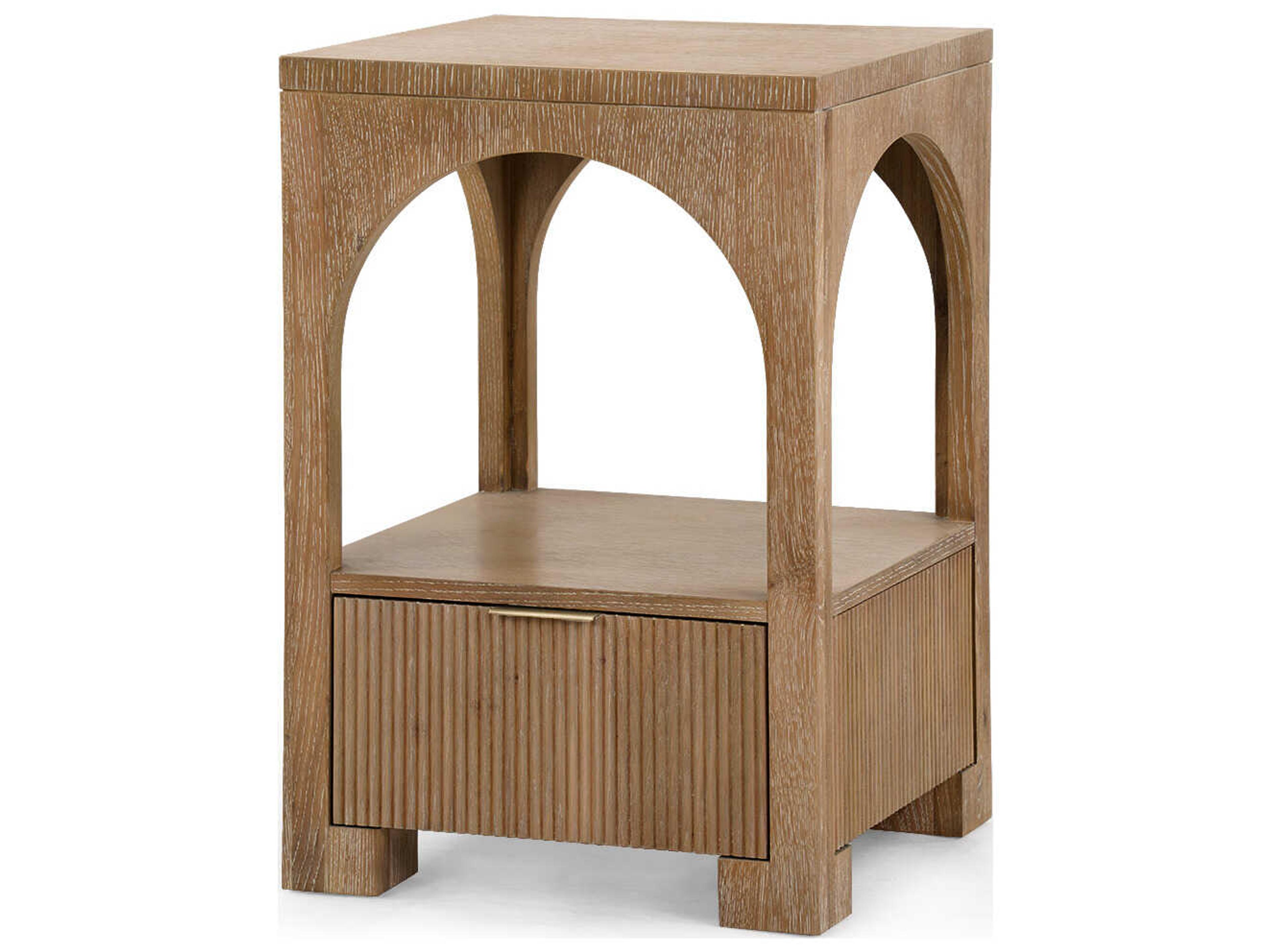 Villa & House Arcadia Square Wood Soft Glow Oak Beige End Table