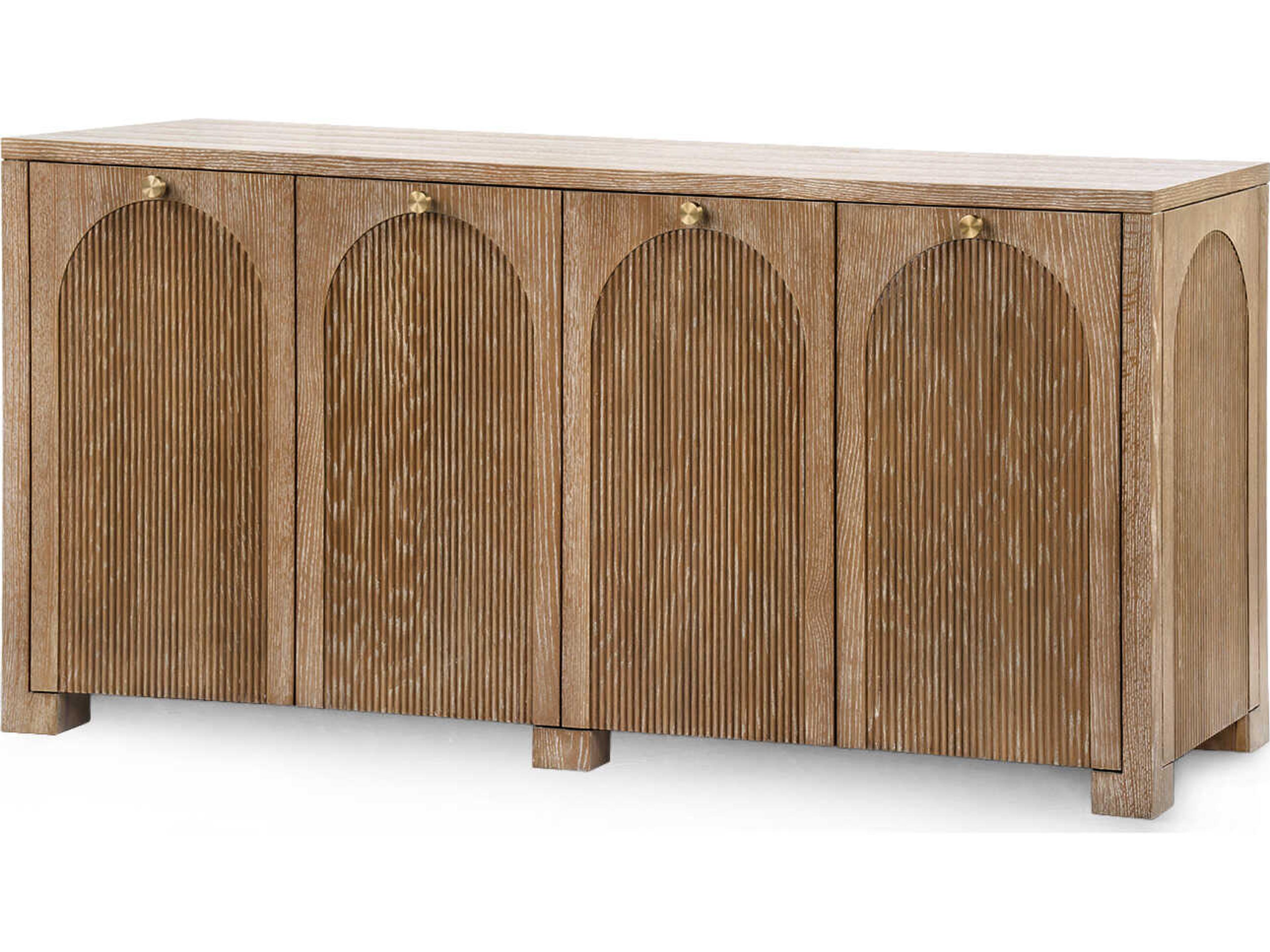 73" Arcadia Oak Wood Soft Glow Beige Sideboard