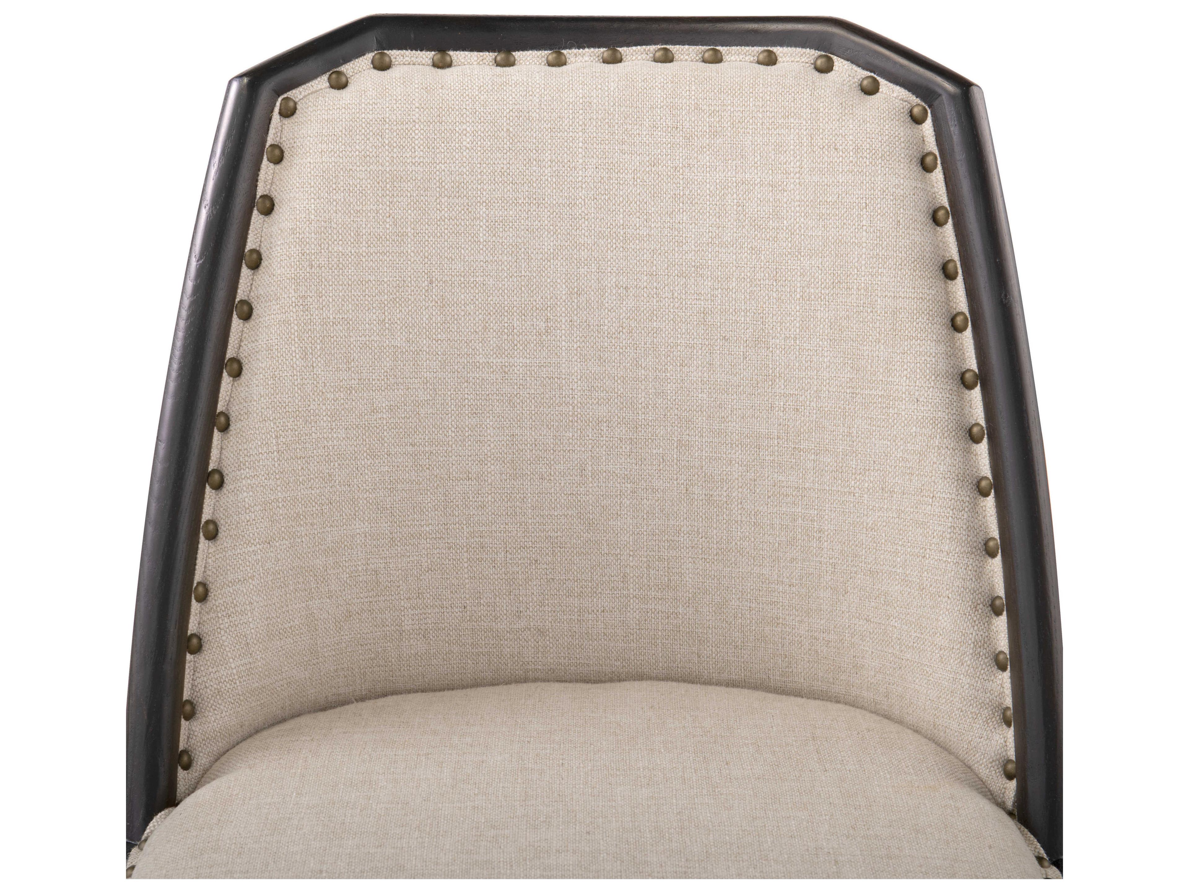 Villa & House Oak Wood Beige Upholstered Side Dining Chair