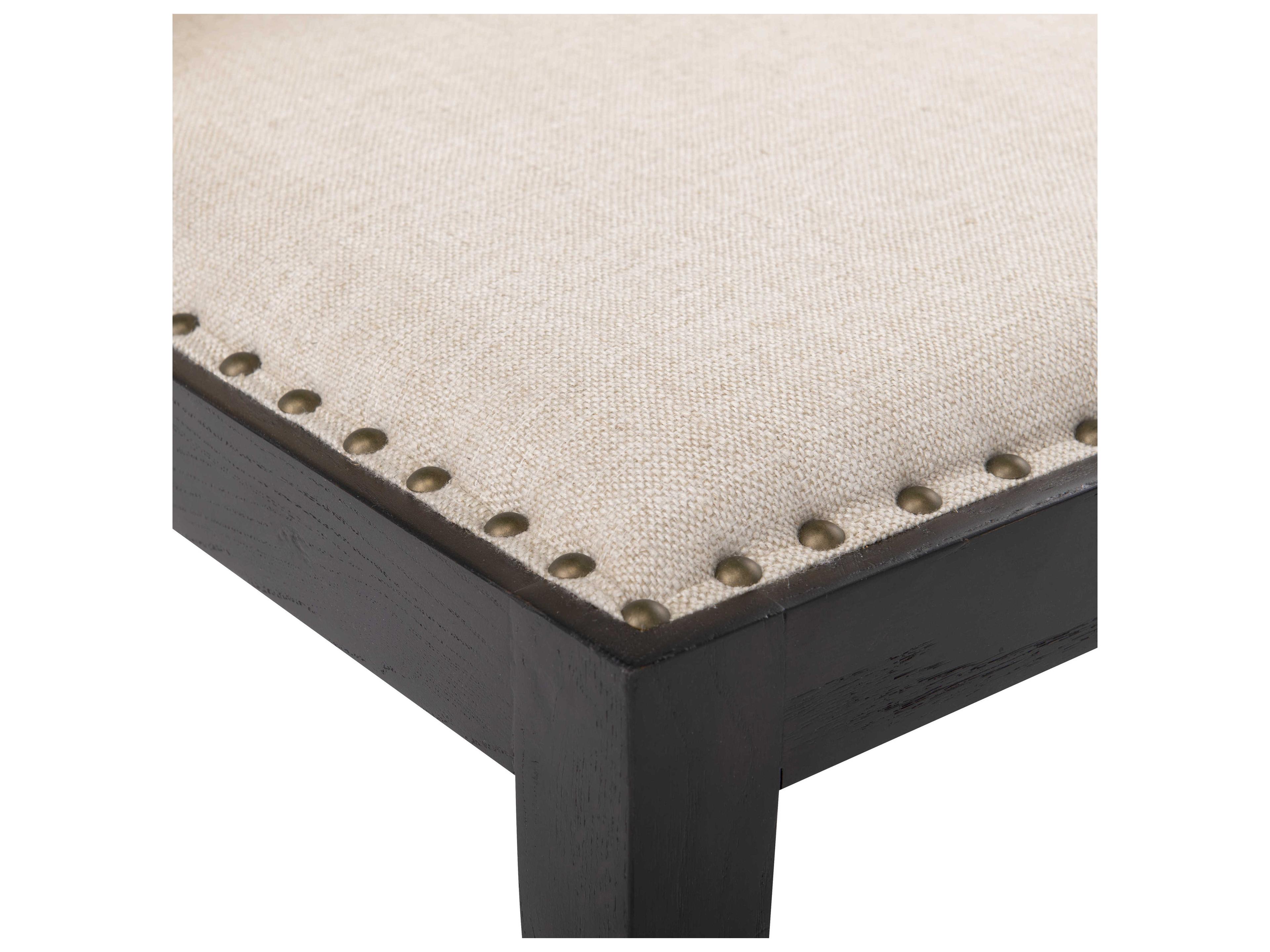 Villa & House Oak Wood Beige Upholstered Side Dining Chair