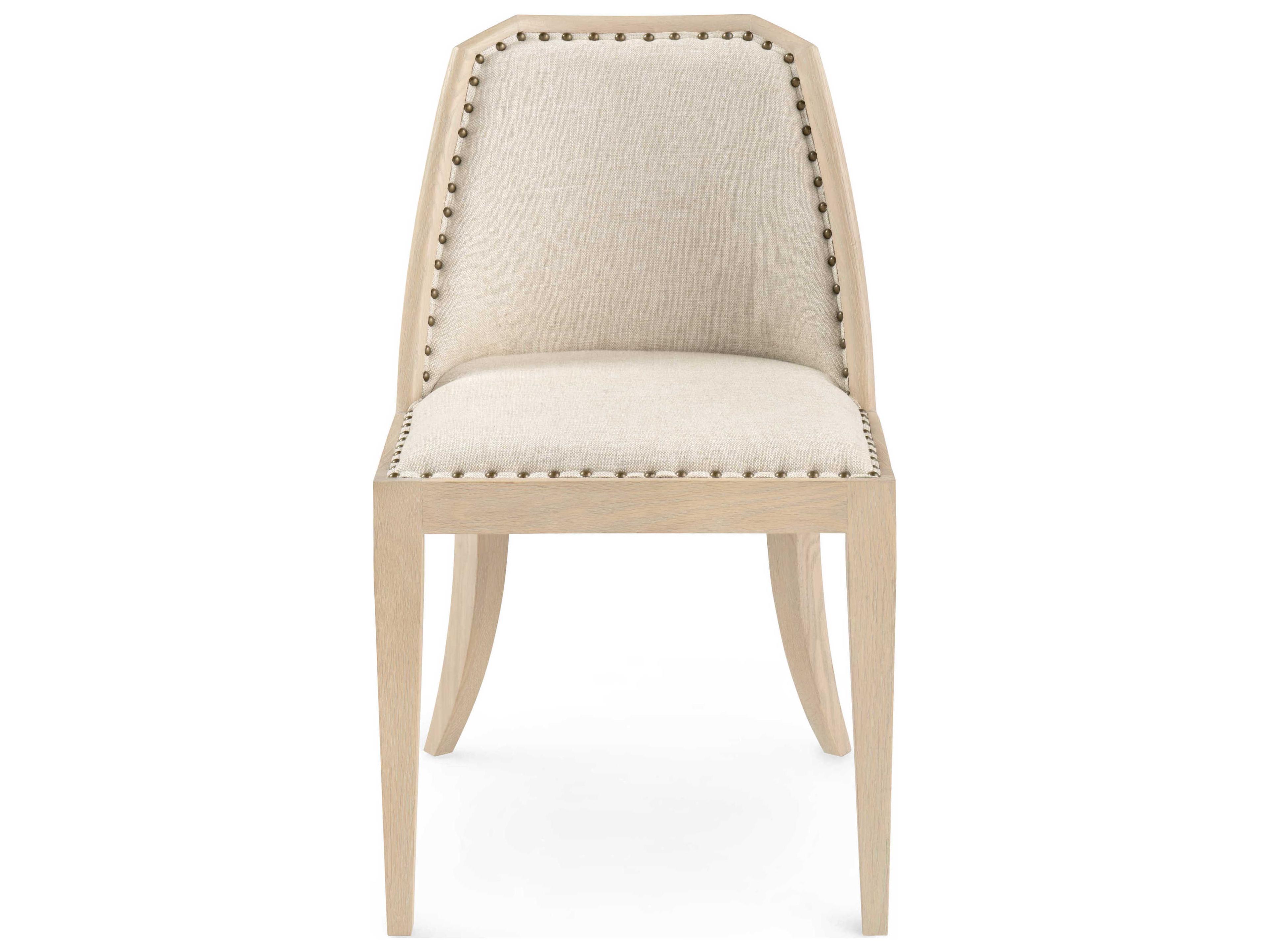 Villa & House Oak Wood Brown Upholstered Side Dining Chair