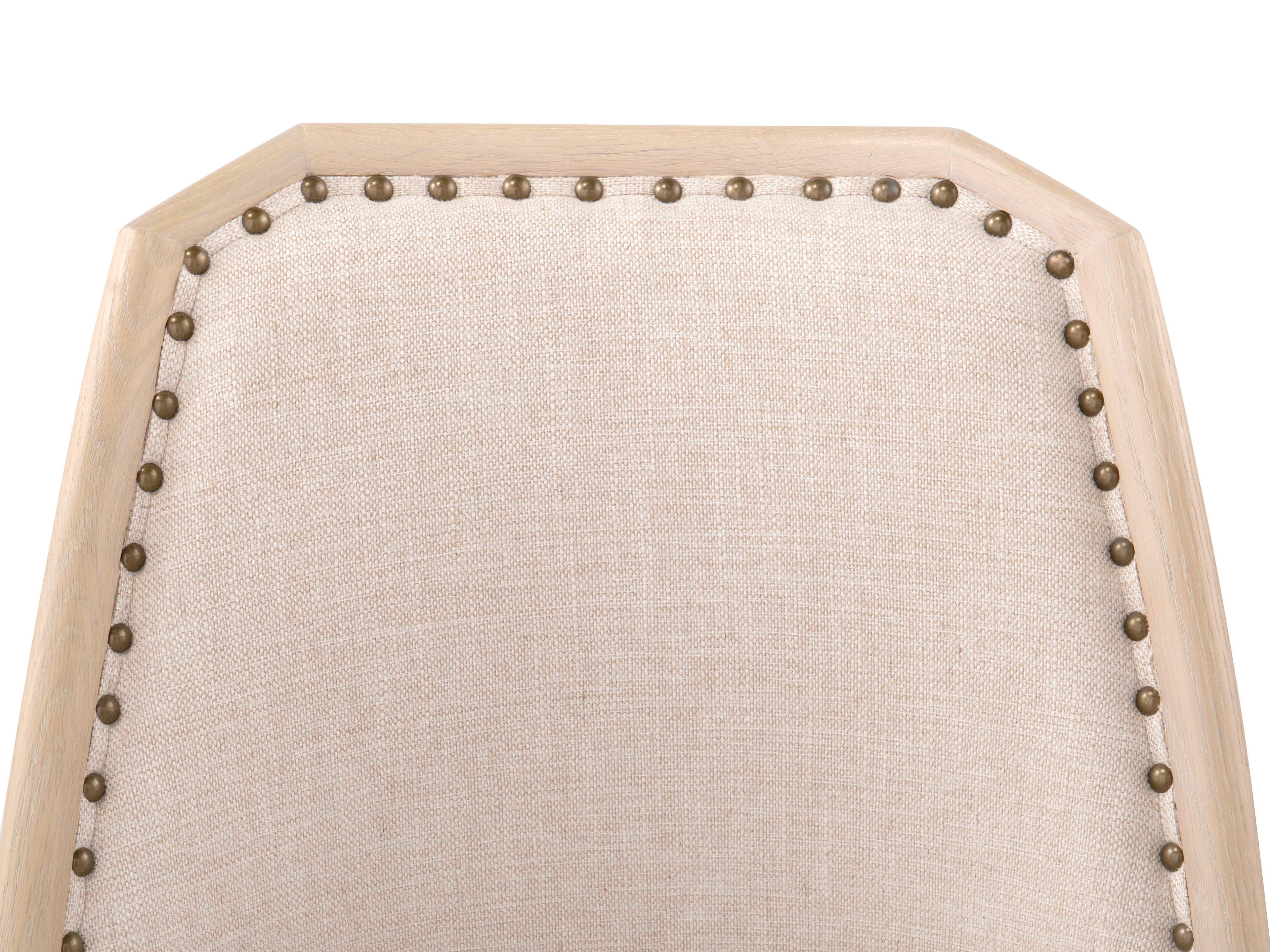 Villa & House Oak Wood Brown Upholstered Side Dining Chair