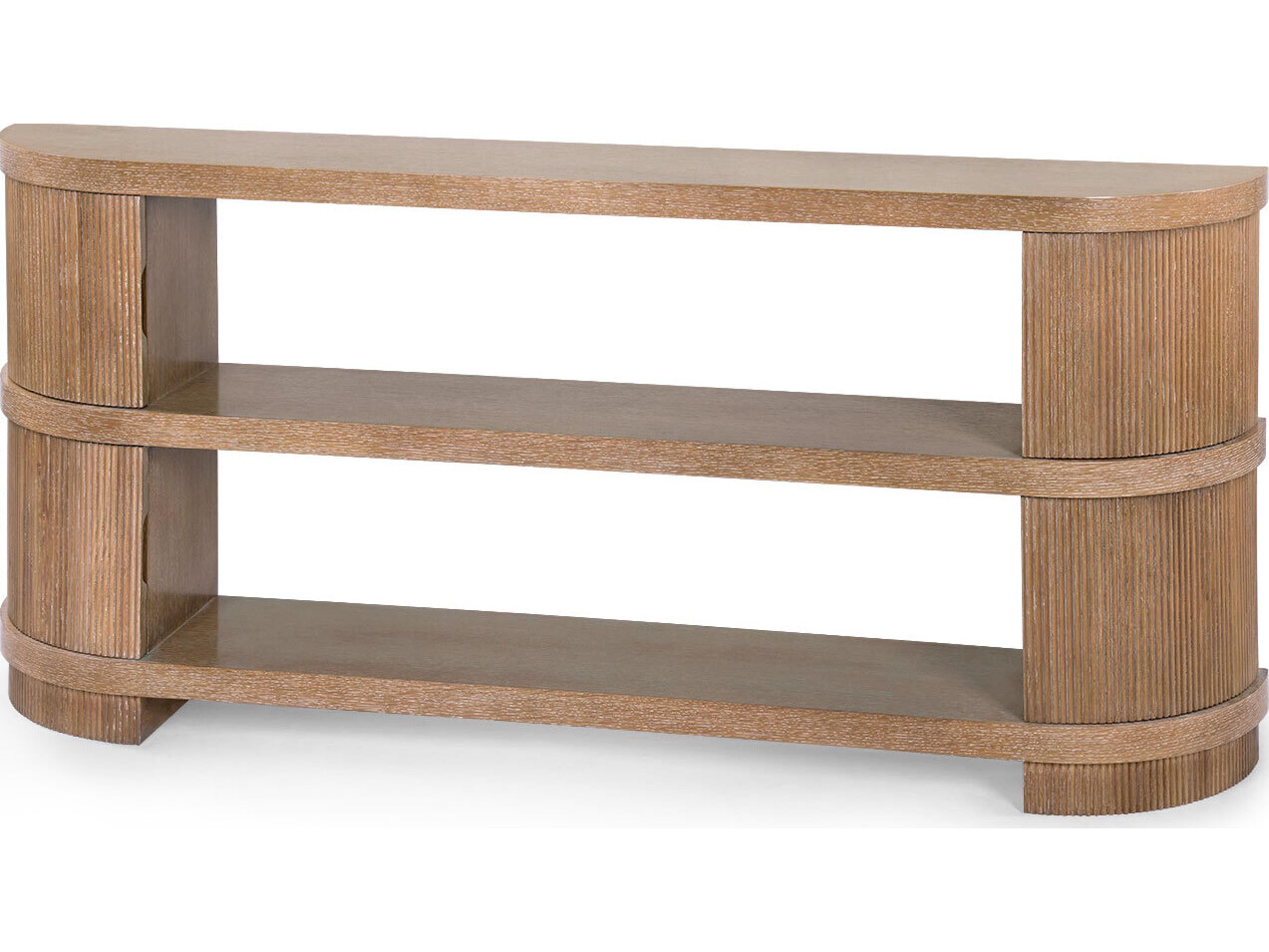 Atlas Rectangular Wood Soft Glow Oak Console Table