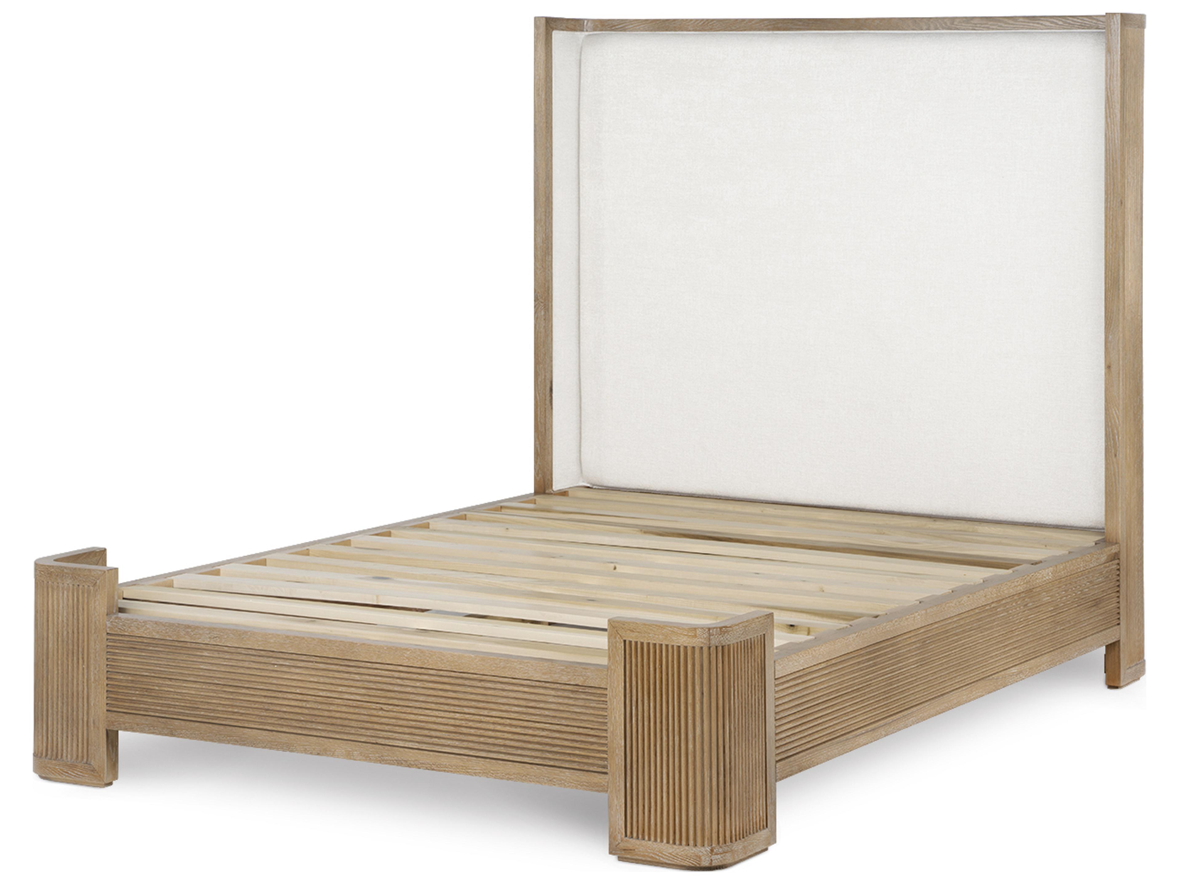 Villa & House Atlas Soft Glow Oak Wood Queen Platform Bed