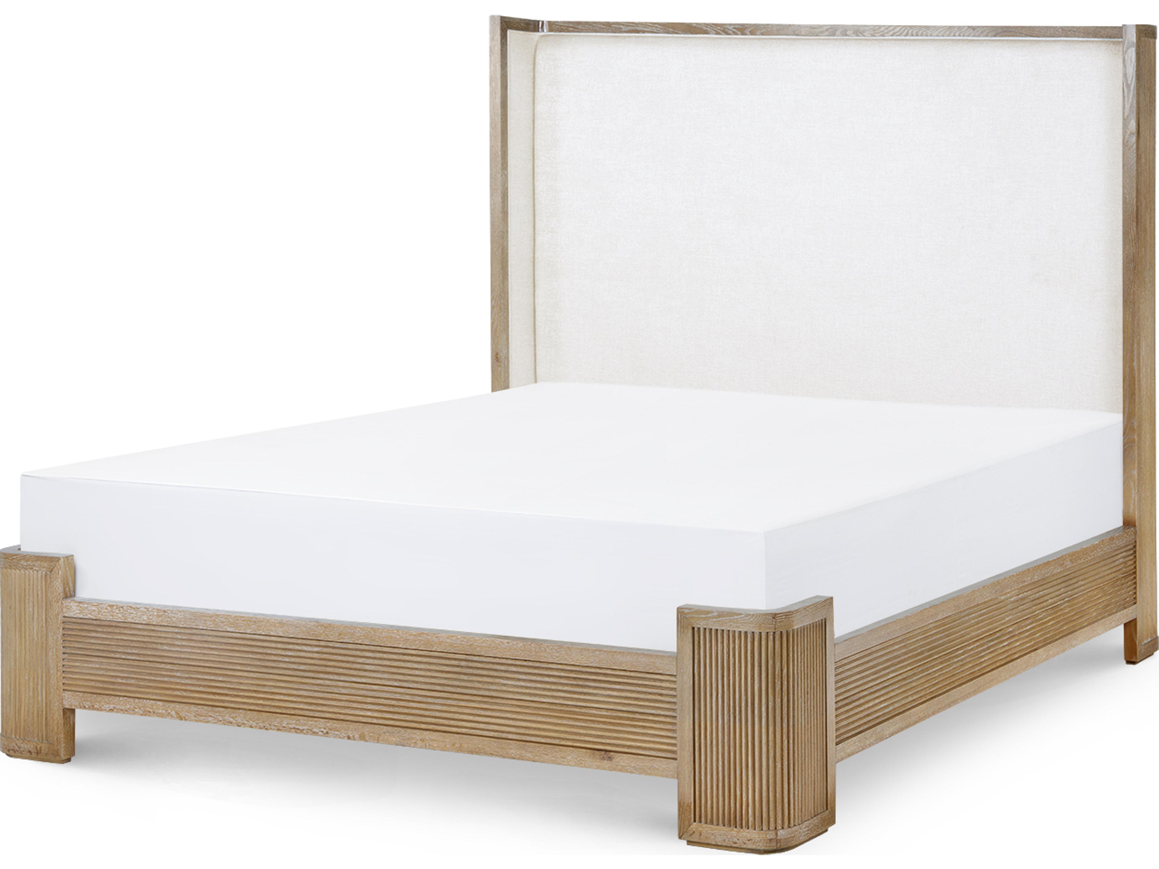Atlas Soft Glow Oak Wood King Platform Bed