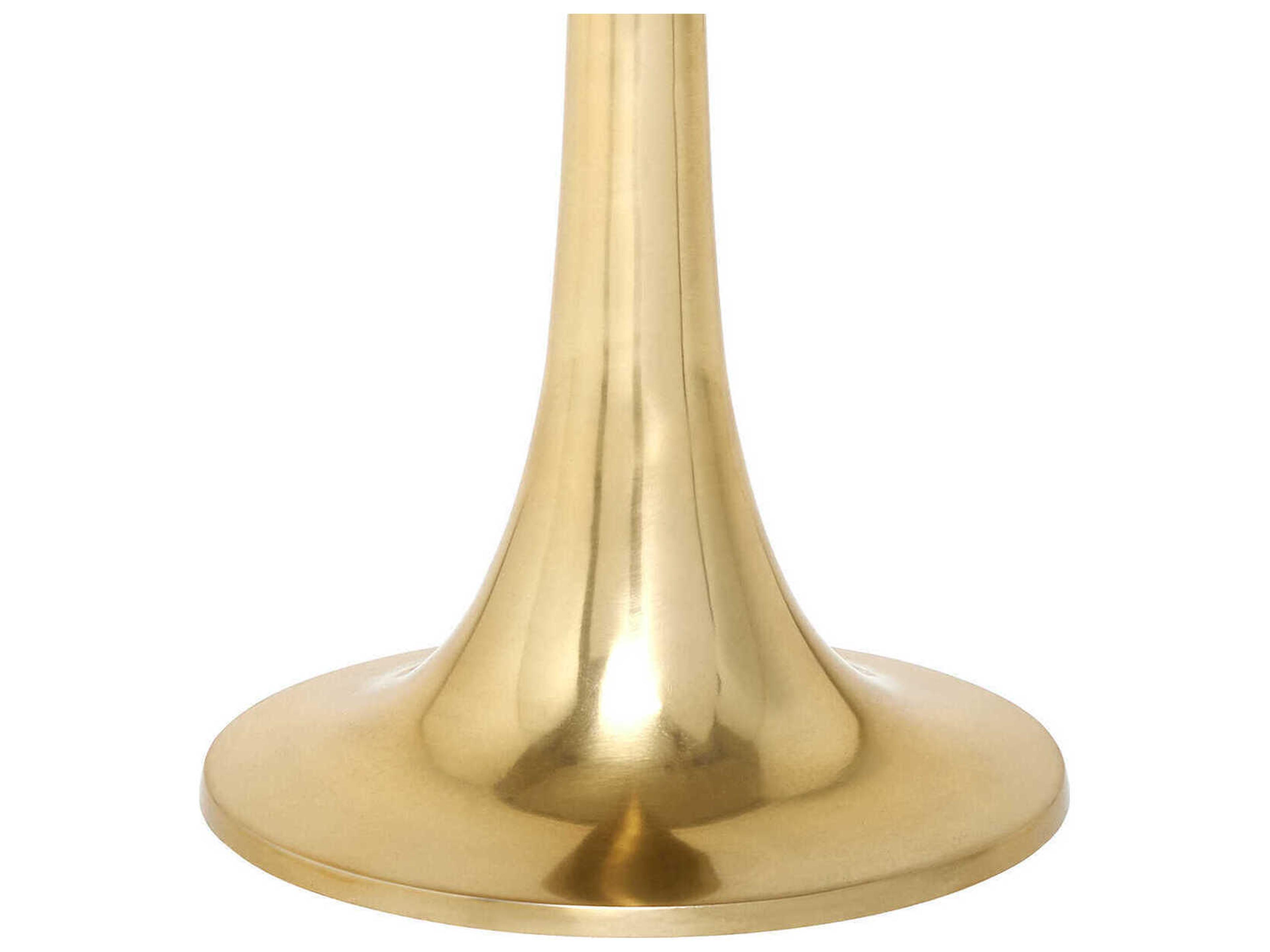 Villa & House Round Glass Polished Brass End Table