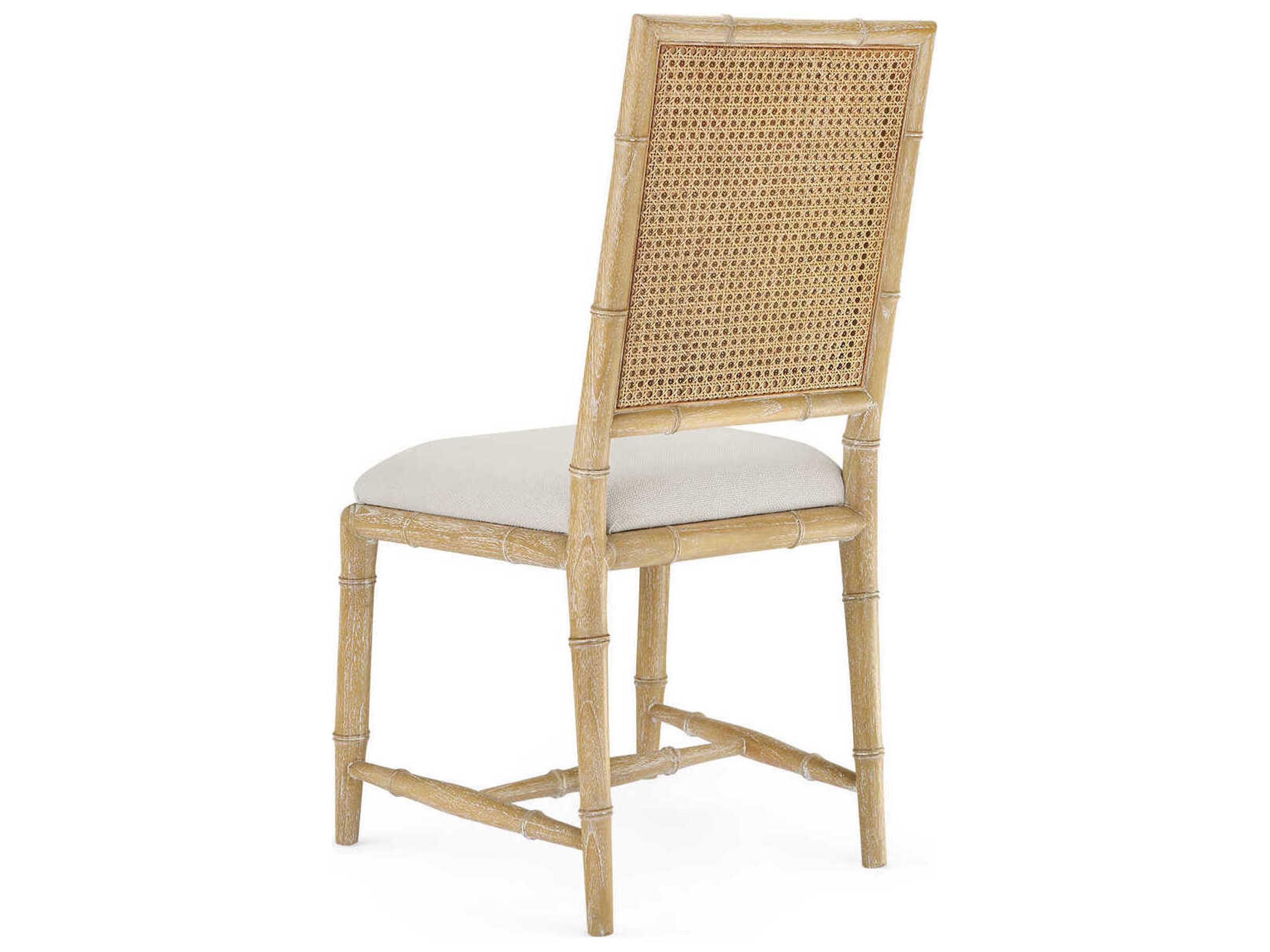 Villa & House Mahogany Wood Natural Upholstered Side Dining Chair