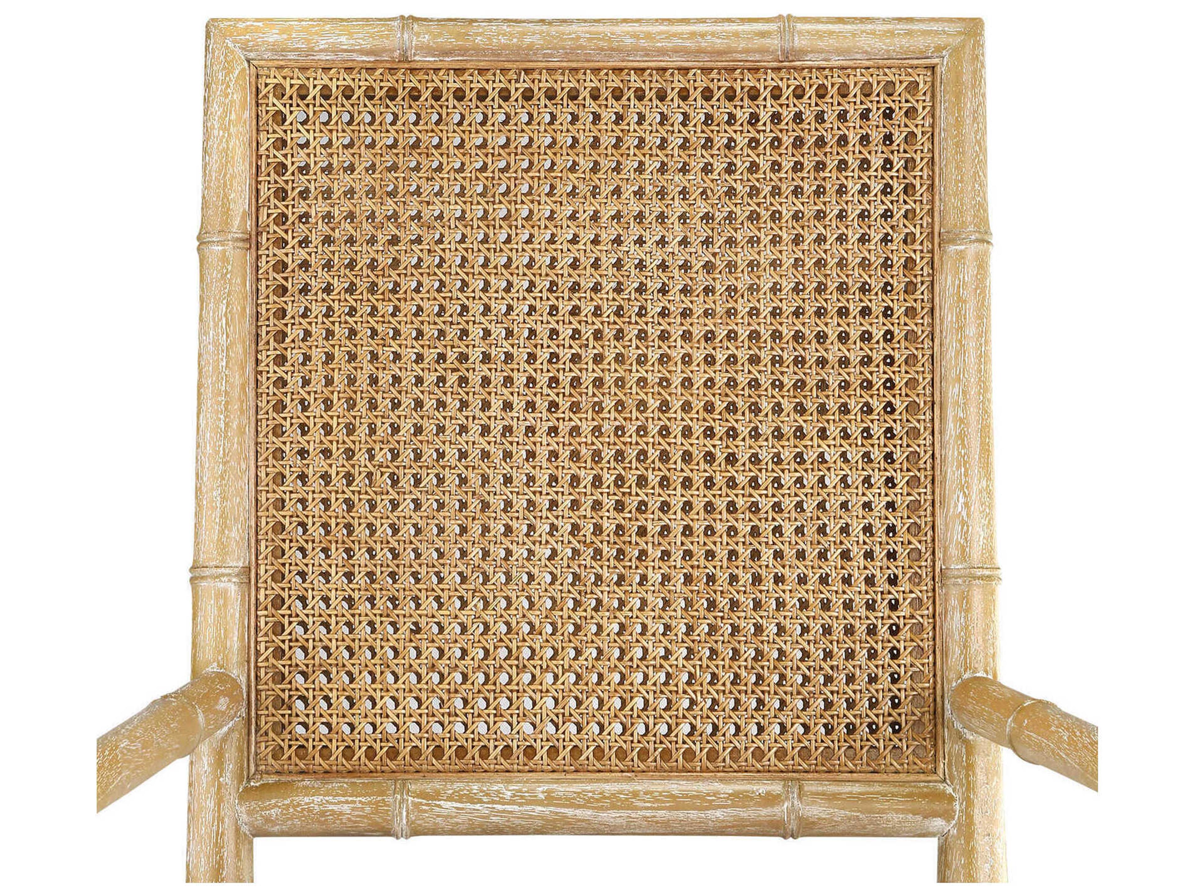 Villa & House Mahogany Wood Natural Upholstered Arm Dining Chair