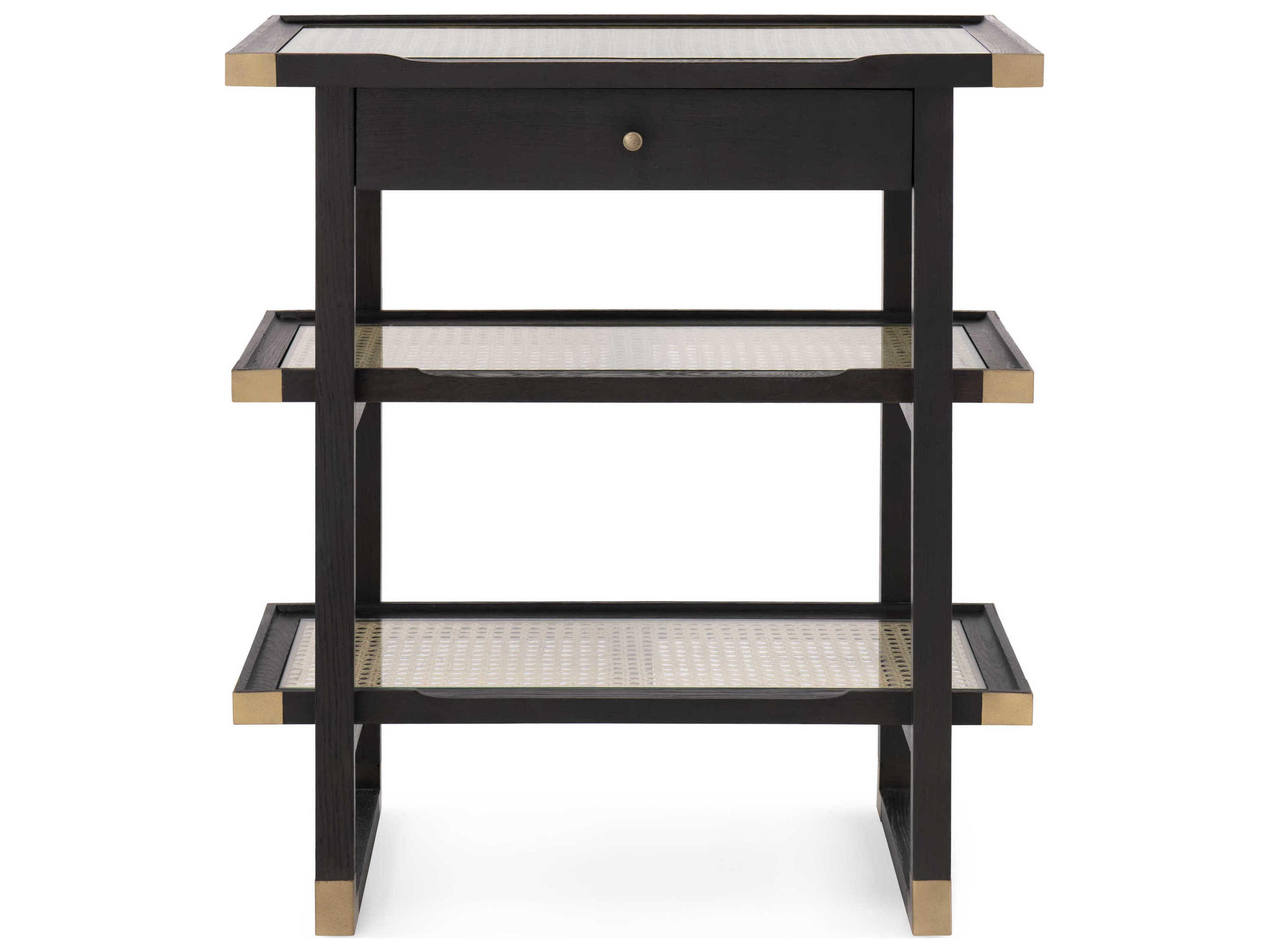 Villa & House Rectangular Glass Espresso End Table