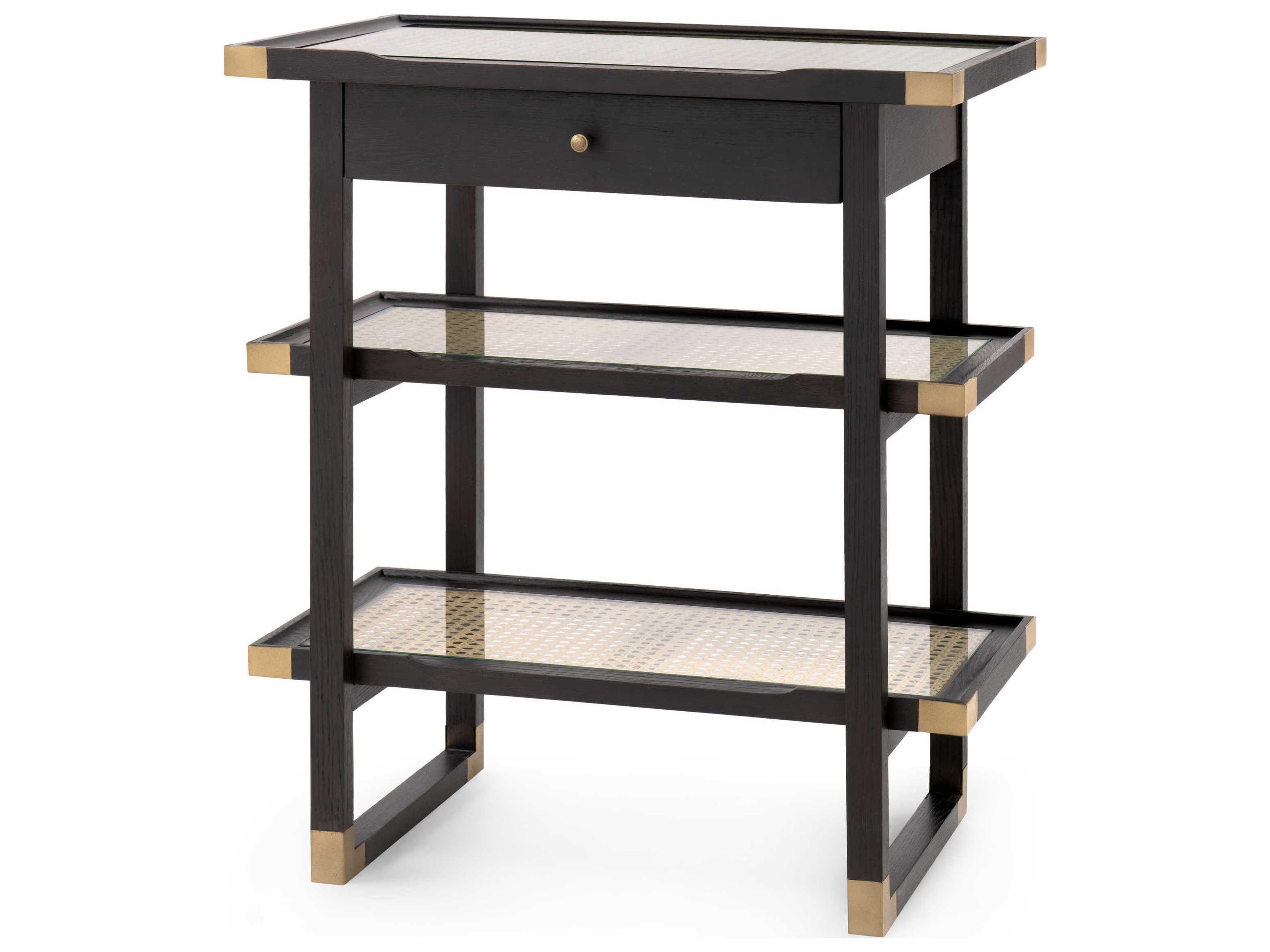 Villa & House Rectangular Glass Espresso End Table