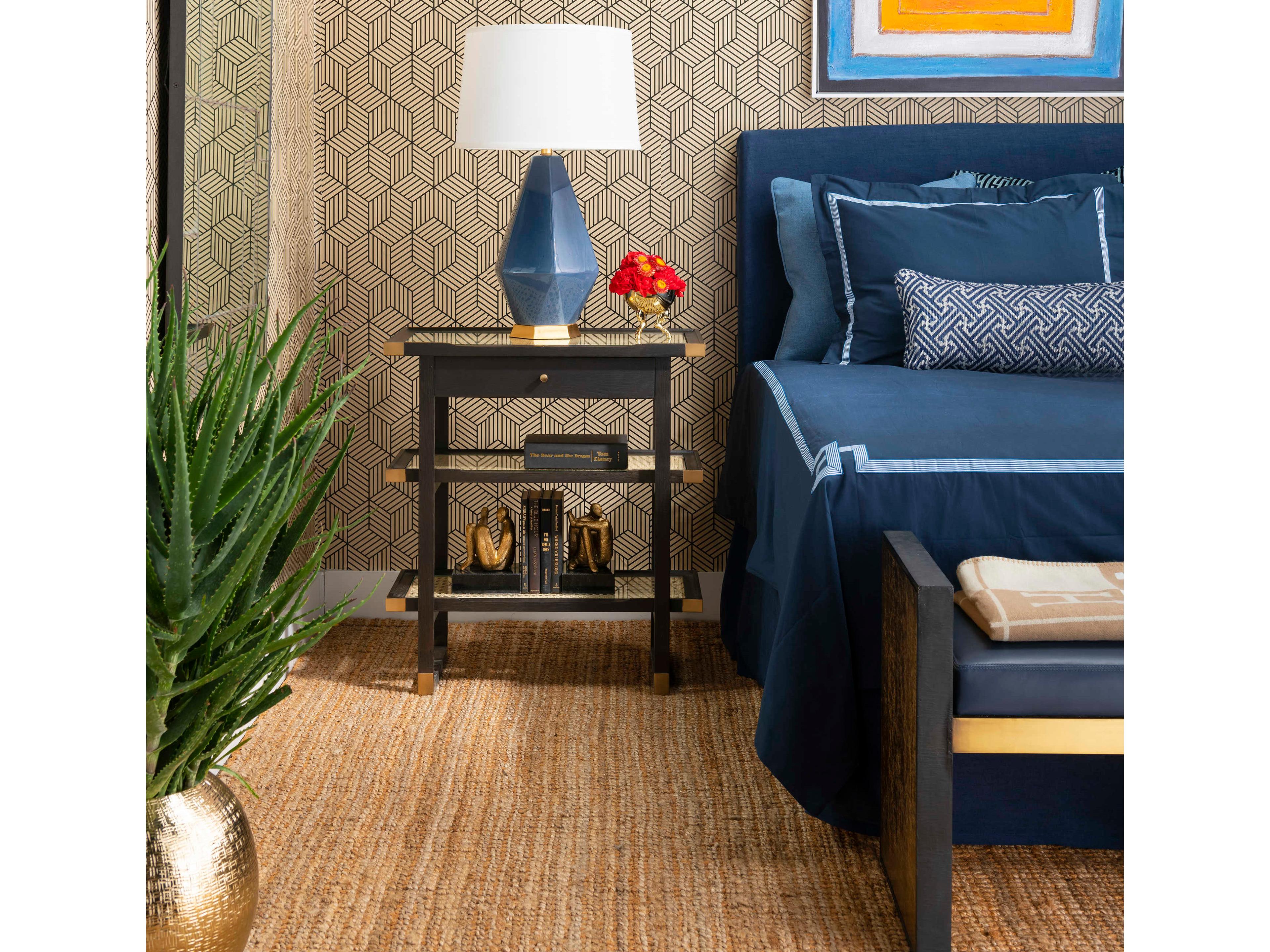 Villa & House Rectangular Glass Espresso End Table