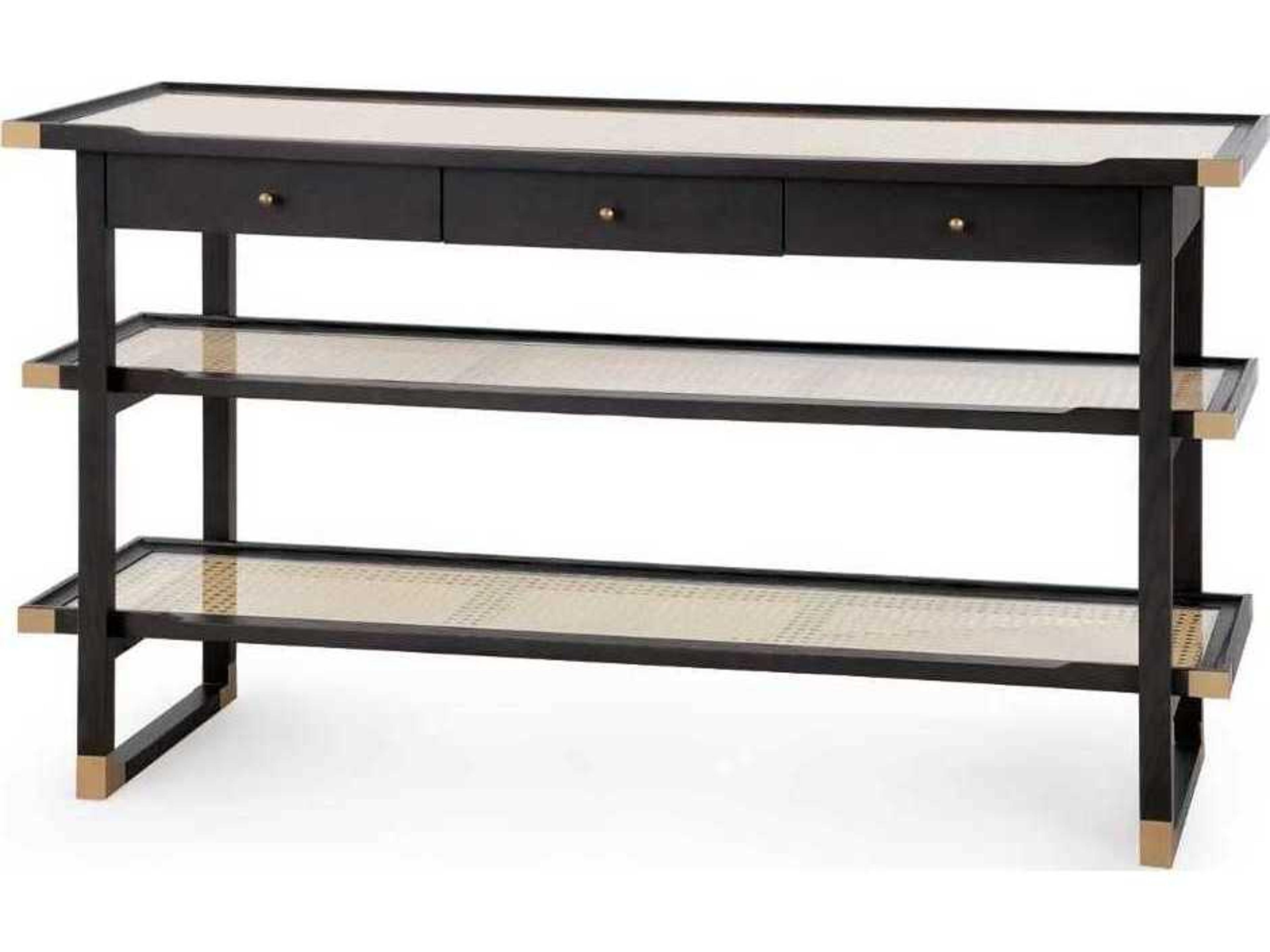 Austin Rectangular Glass Espresso Console Table