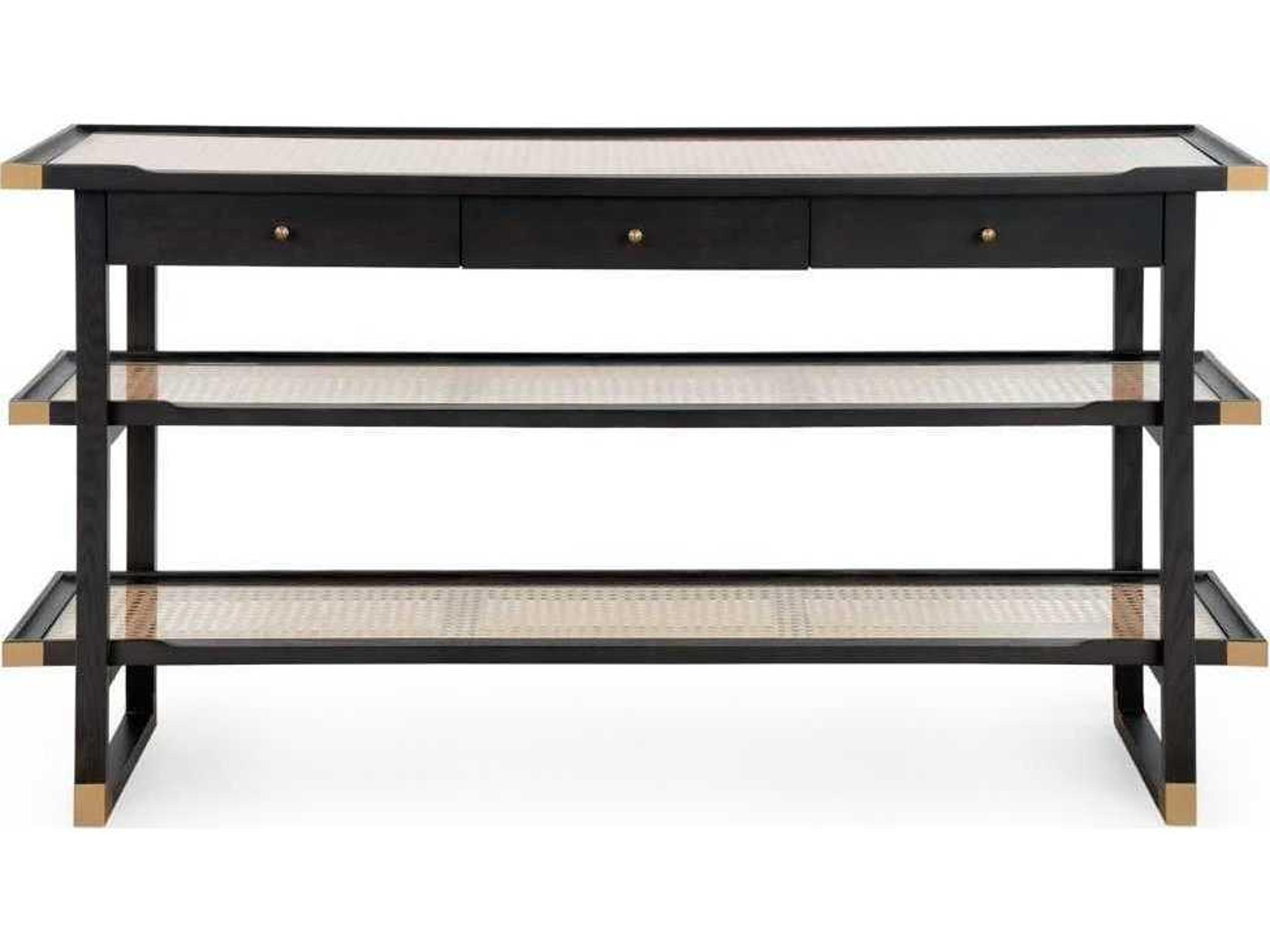 Villa & House Austin Rectangular Glass Espresso Console Table