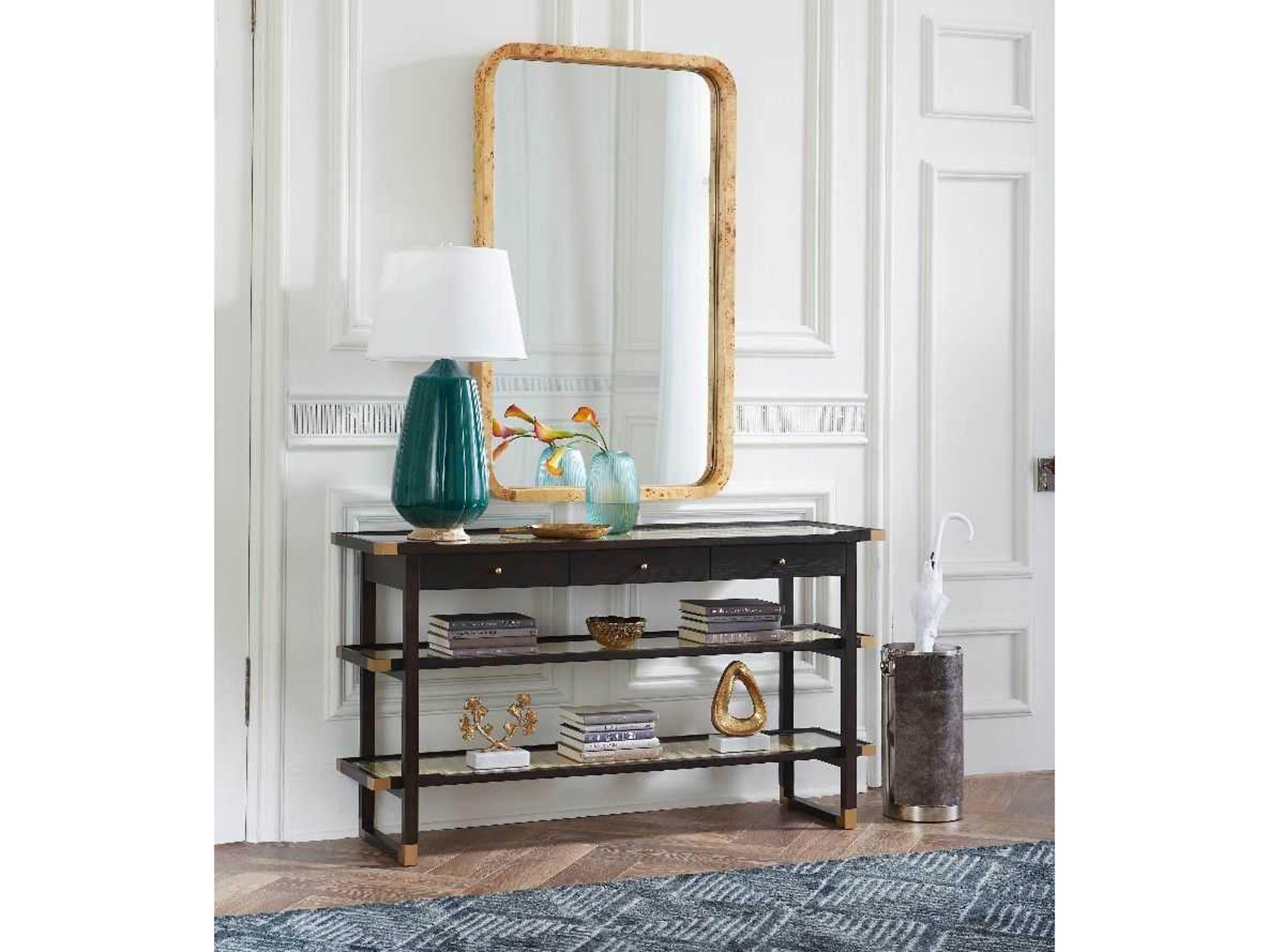 Villa & House Austin Rectangular Glass Espresso Console Table