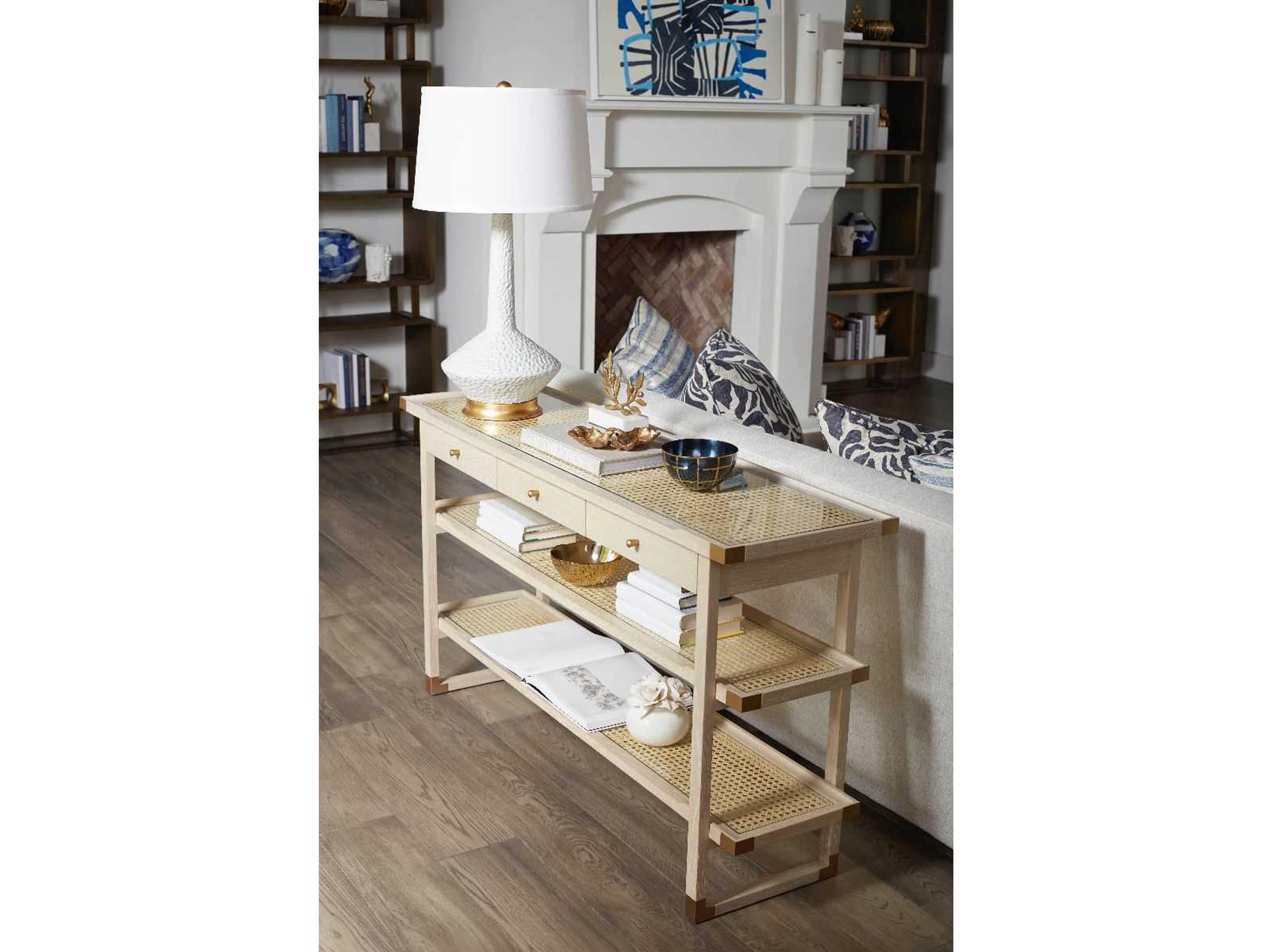 Villa & House Austin Rectangular Glass Sand Console Table