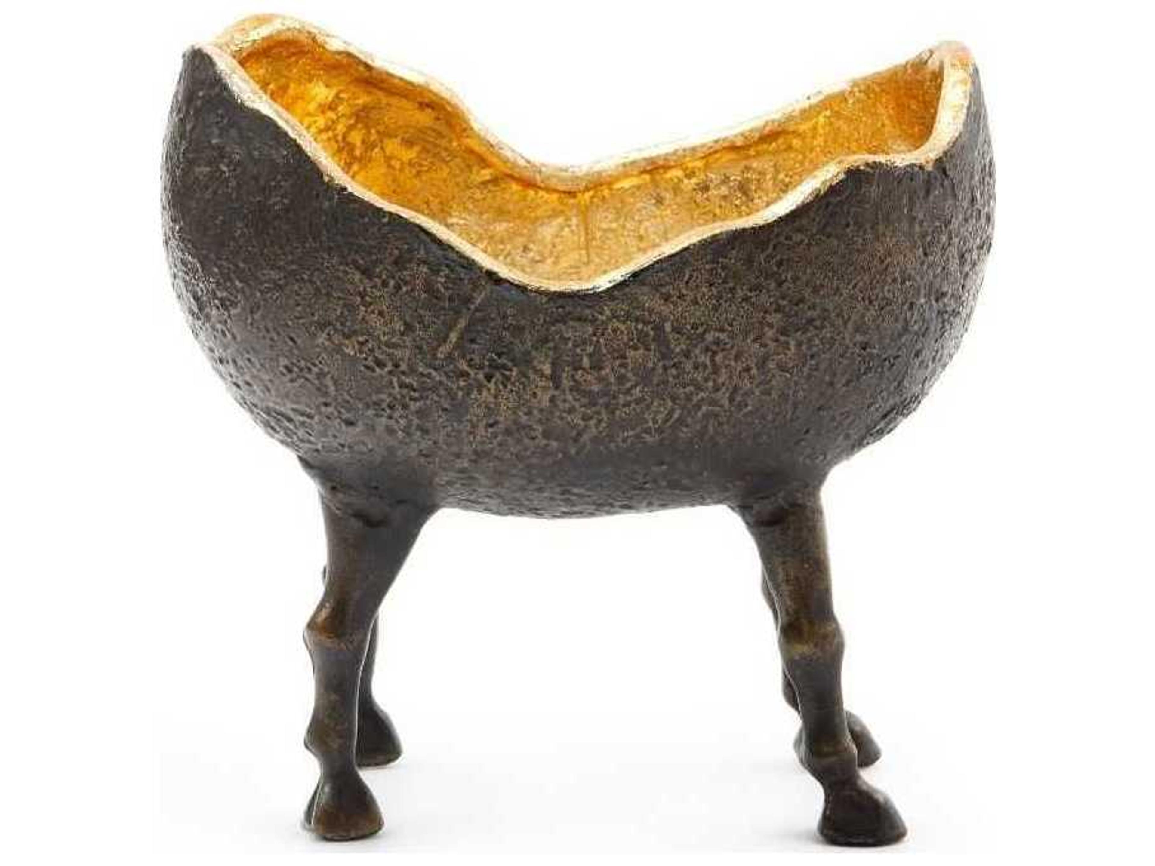 Villa & House Bronze And Gold Leaf Decorative Plate Accessories