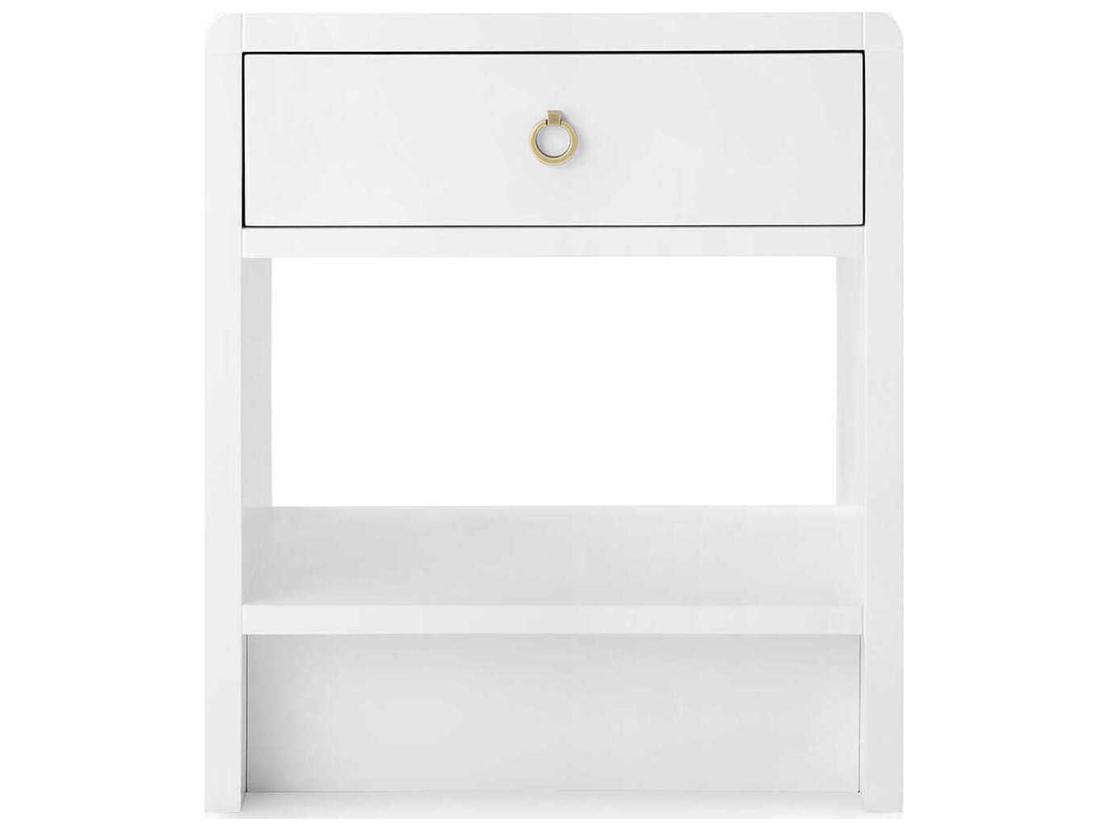 Villa & House Rectangular Wood White Pearl End Table