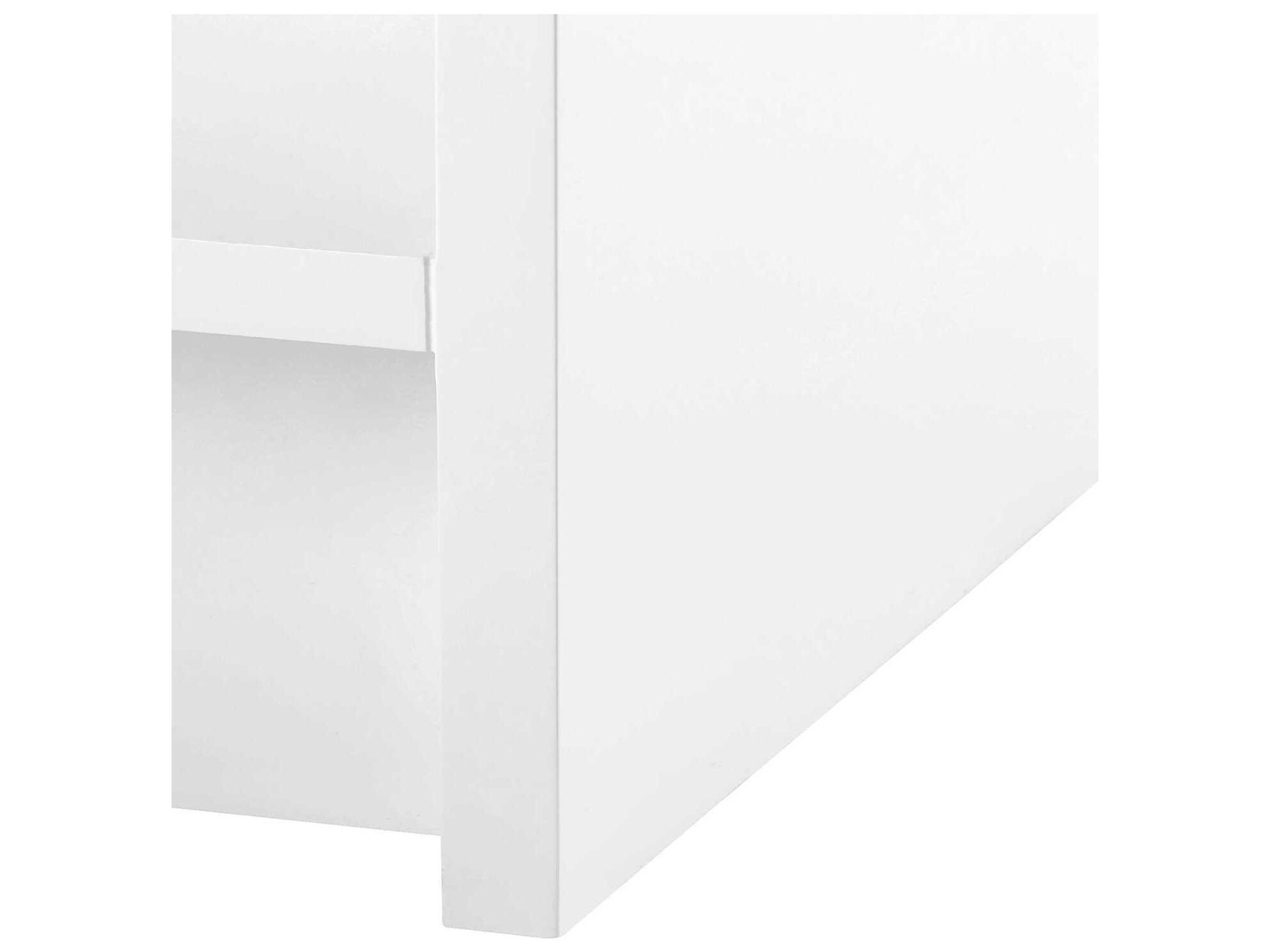 Villa & House Rectangular Wood White Pearl End Table