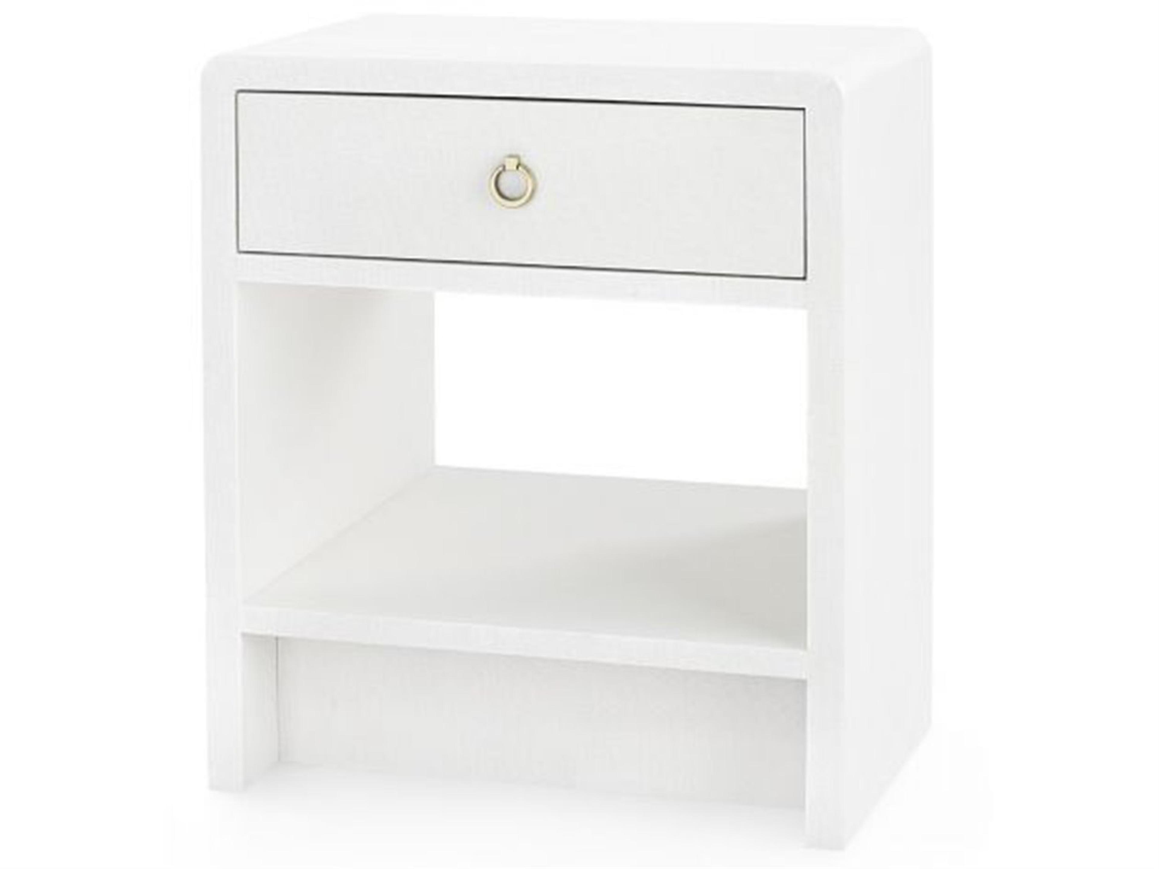 Rectangular Wood White Pearl End Table