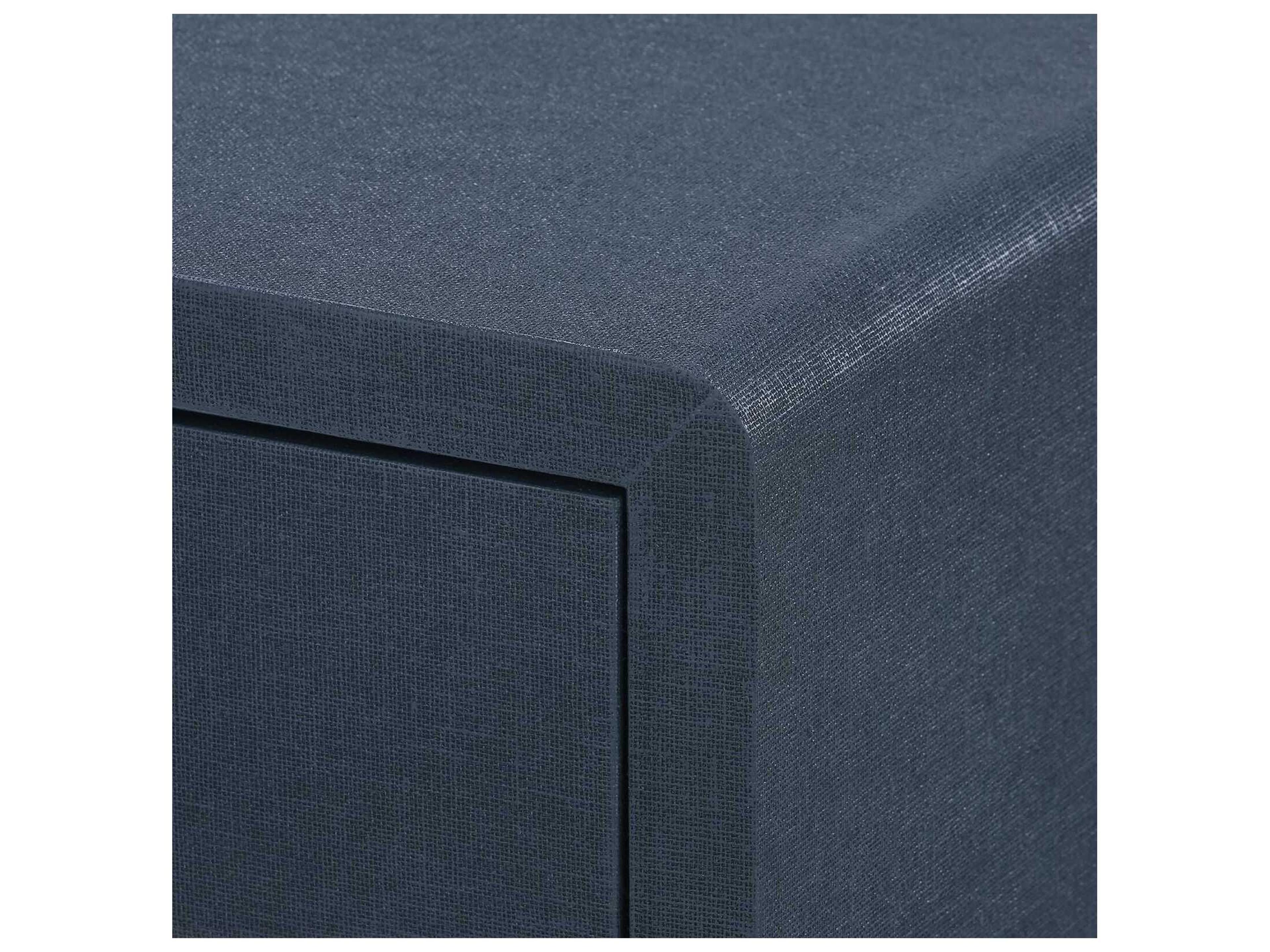 Villa & House Rectangular Wood Blue Steel End Table