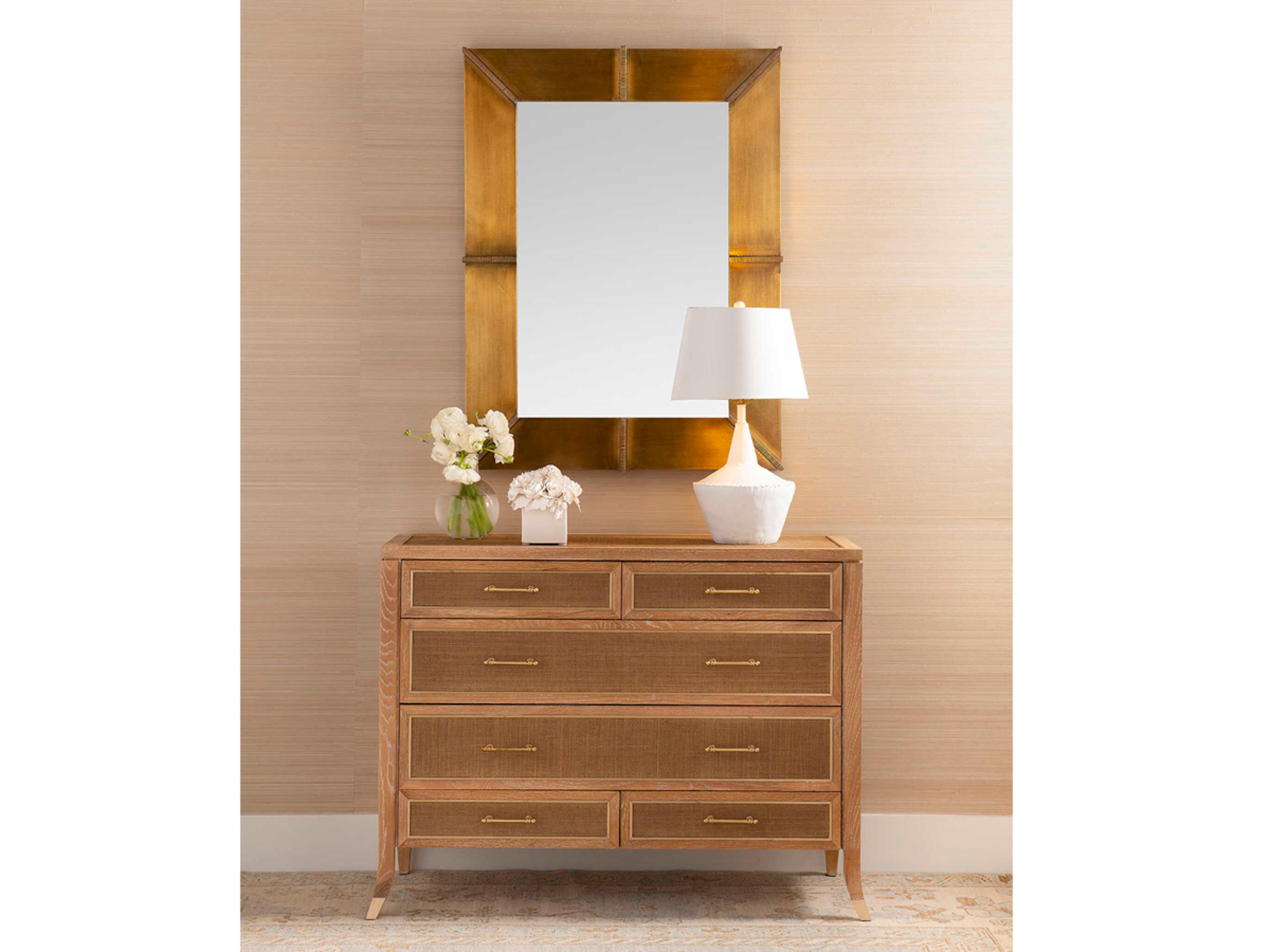 Villa & House Brea Antique Brass Rectangular Wall Mirror