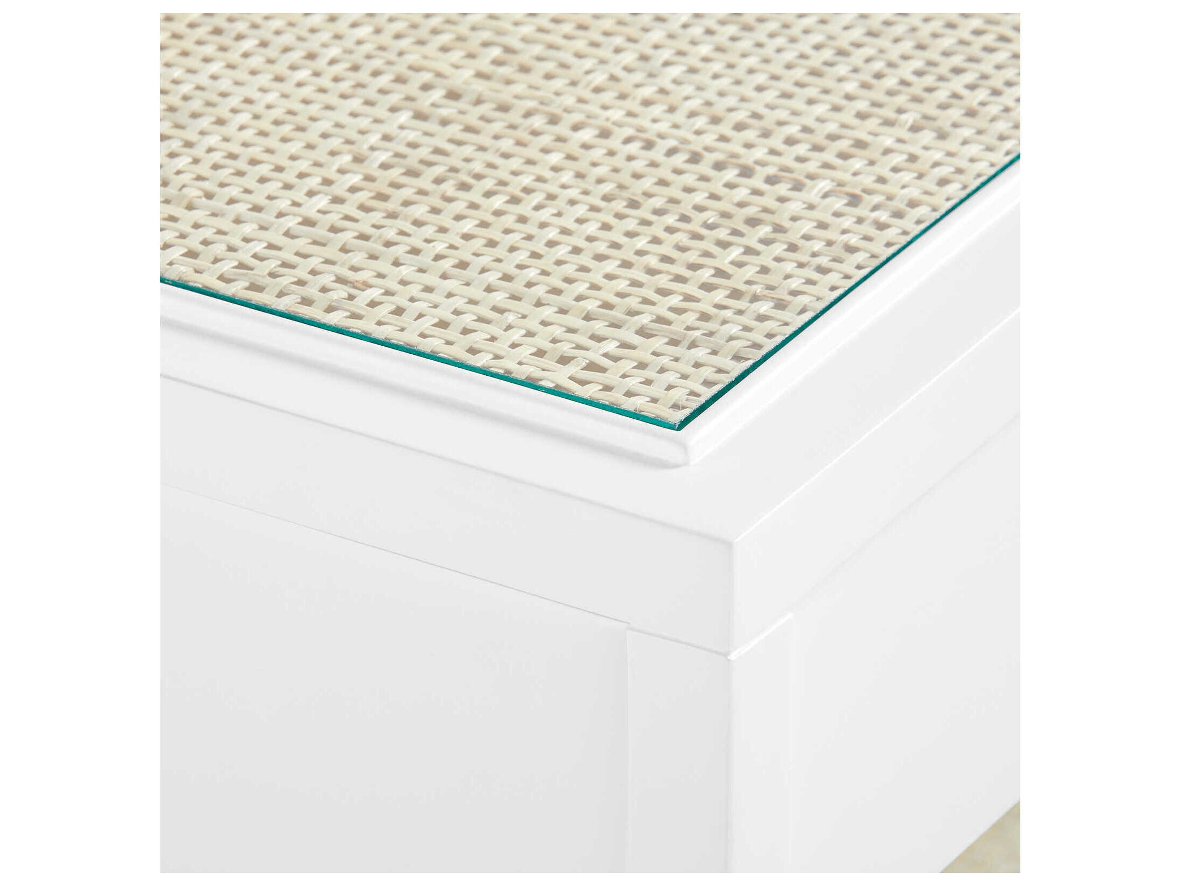 Villa & House Rectangular Glass Vanilla End Table