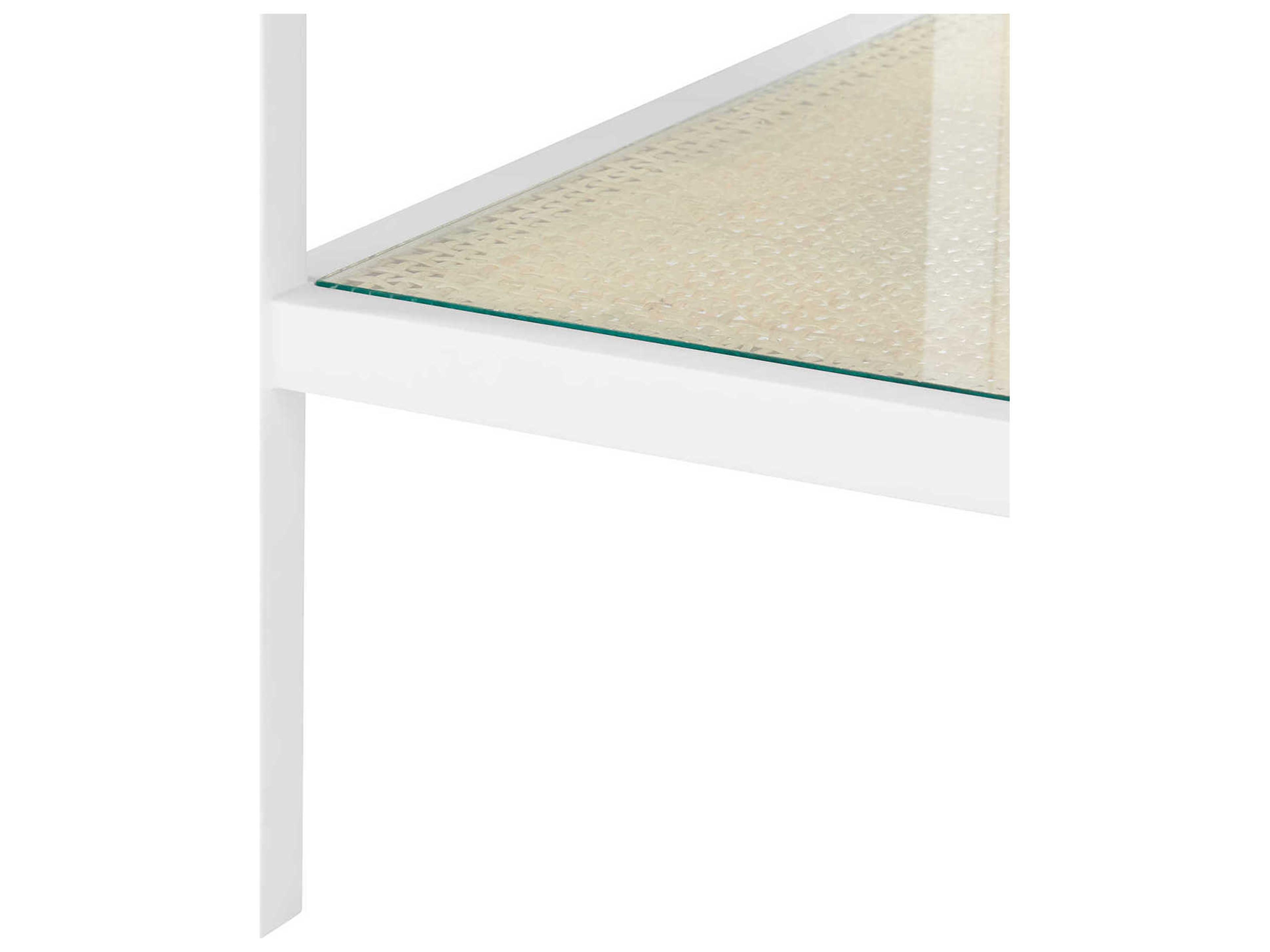 Villa & House Rectangular Glass Vanilla End Table